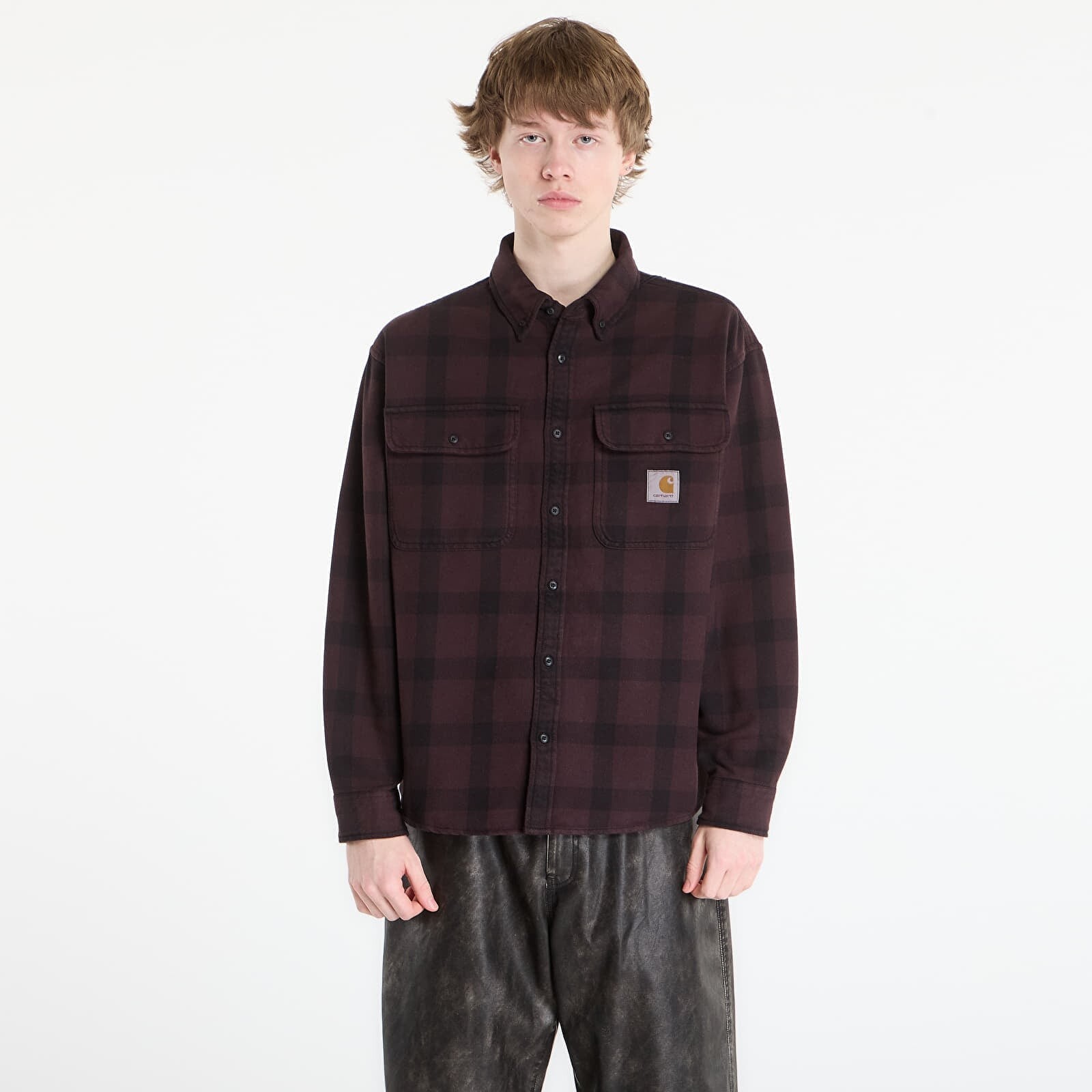 Shirt Carhartt WIP L/S Edmands Shirt UNISEX Edmands Check/ Natural/ Palisander M
