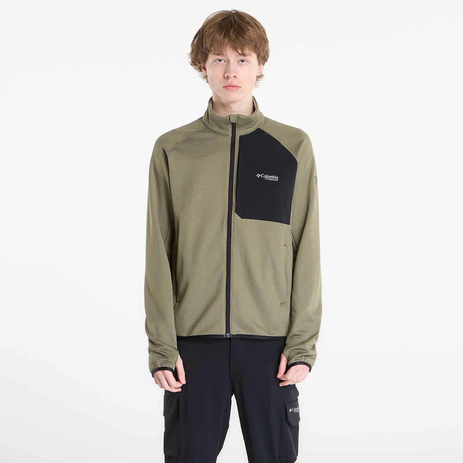 Sweatshirt Columbia Triple Canyon™ II Functional Grid Fleece Jacket Stone Green Heather/ Black XL