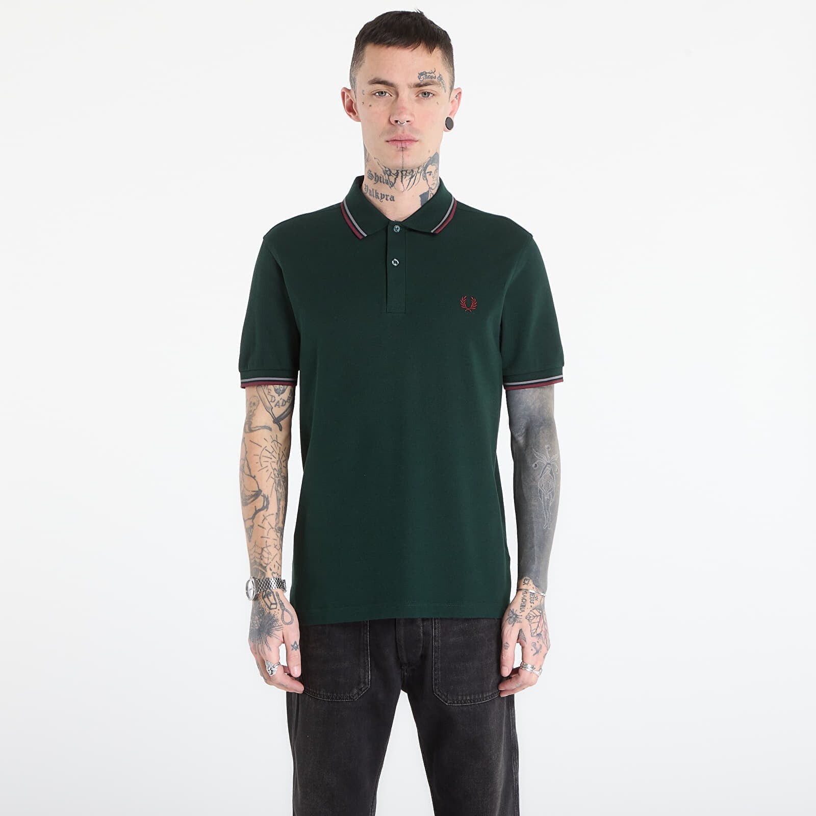 T-shirt FRED PERRY Twin Tipped Fred Perry Shirt Grsrts/ Stkbl/ Oxb XL