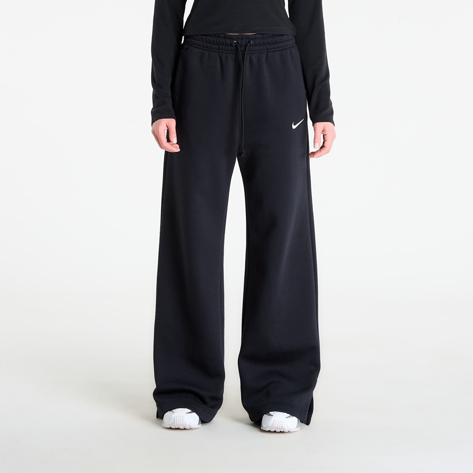 Pants Nike Sportswear Phoenix Fleece Women's High-Waisted Wide-Leg Pants Black/ Sail L