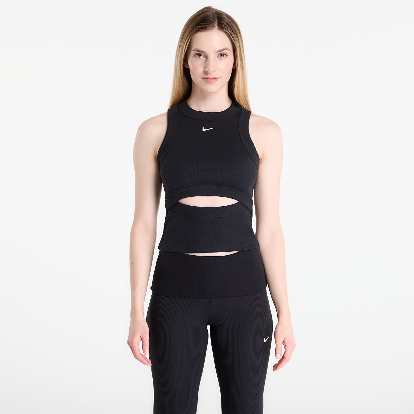 Top Nike Sportswear Chill Knit Women's Tight Ribbed Tank Top Black/ Sail M