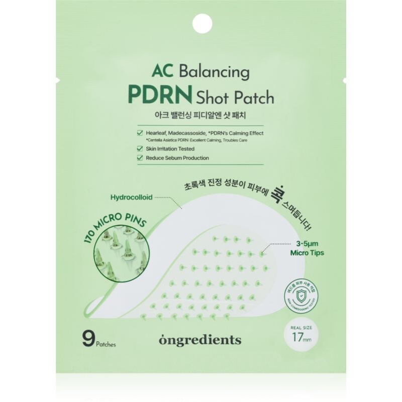 Ongredients AC Balancing PDRN Shot Patch patches for problem skin with soothing effect 9 pc