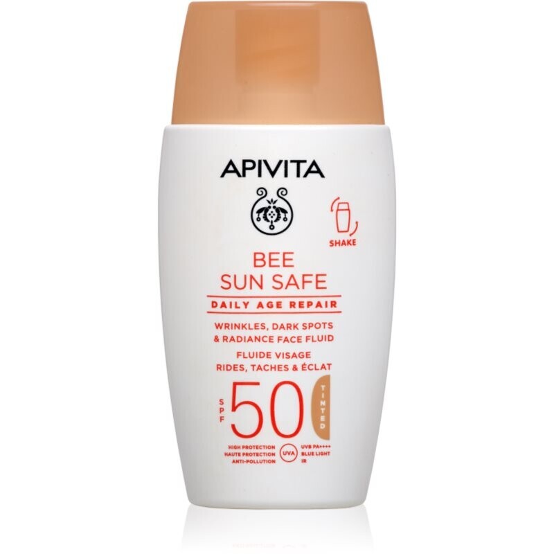 Apivita Bee Sun Safe Daily Age Repair Tinted Fluid SPF50 toning protective cream SPF 50 50 ml