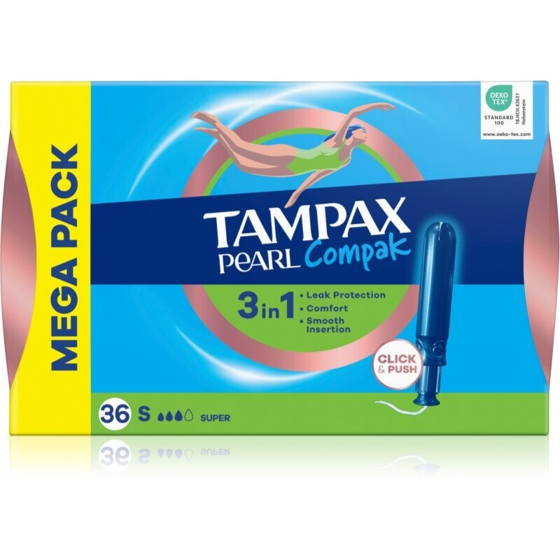 Tampax Pearl Compak Super tampons with applicator 36 pc