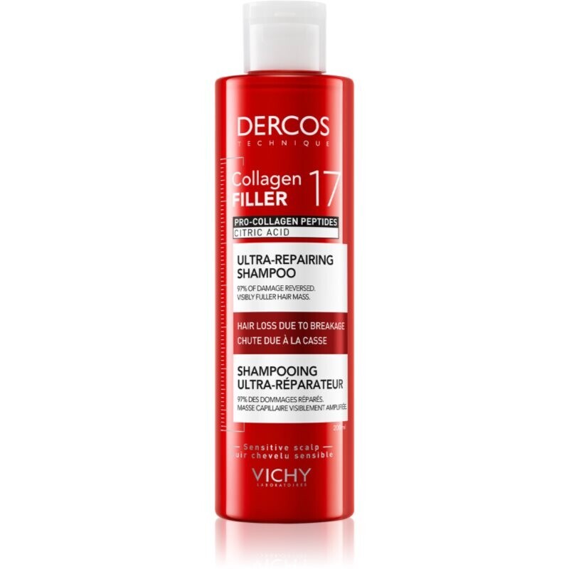 Vichy Dercos Collagen Filler 17 deeply regenerating shampoo to treat hair brittleness 200 ml