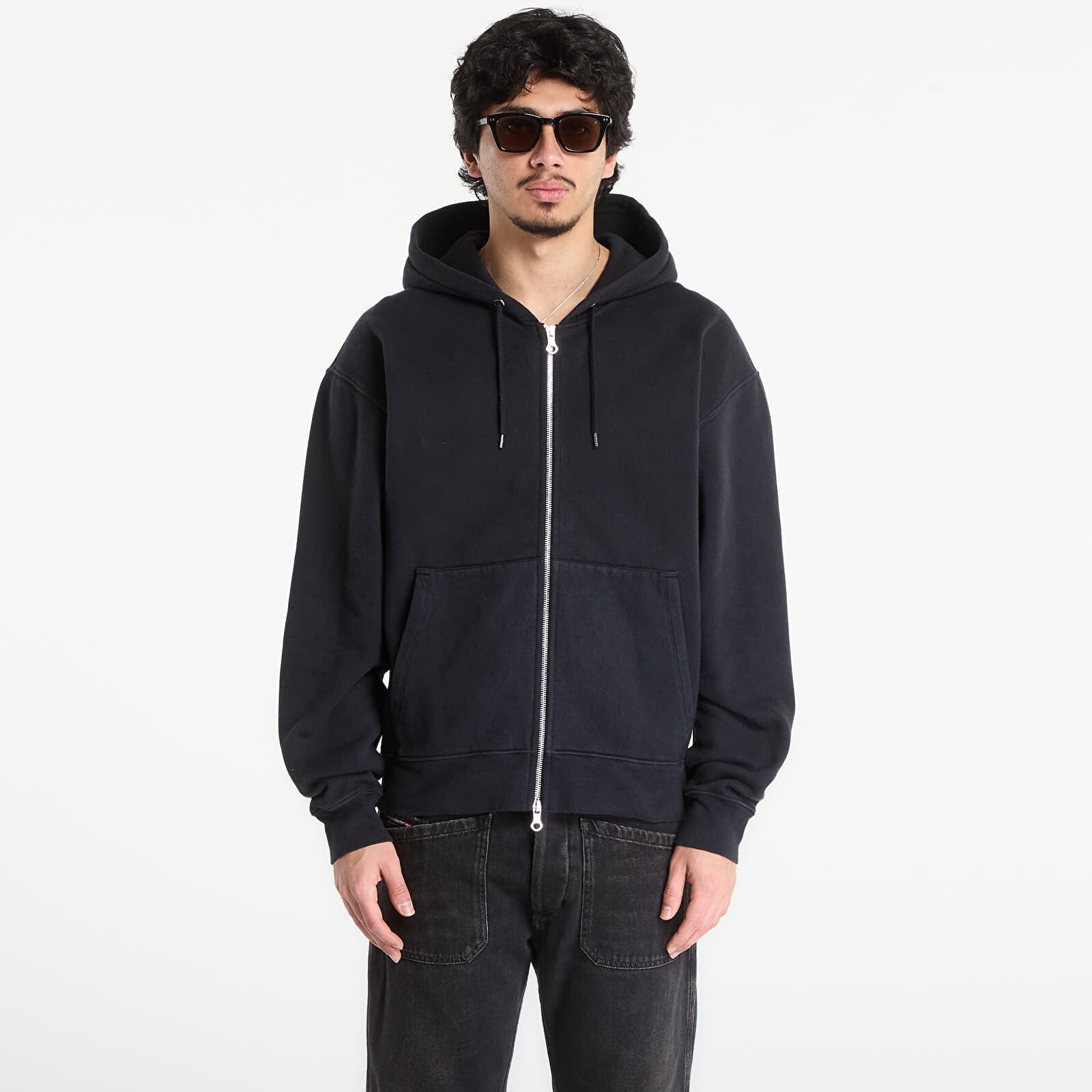 Sweatshirt OUR LEGACY Rascal Hood Washed Black Star Fleece 48
