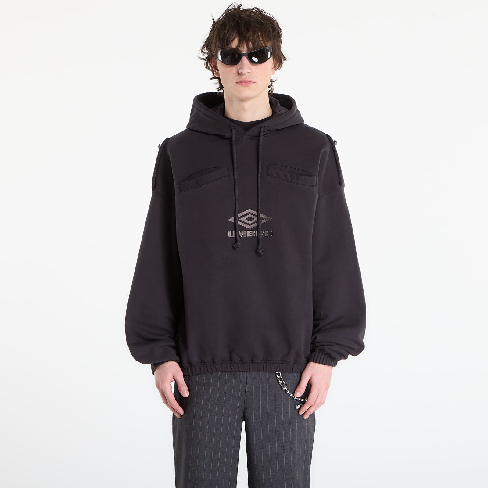 Sweatshirt Umbro by SlamJam Medal Masked Hoodie Strong Wash Black M