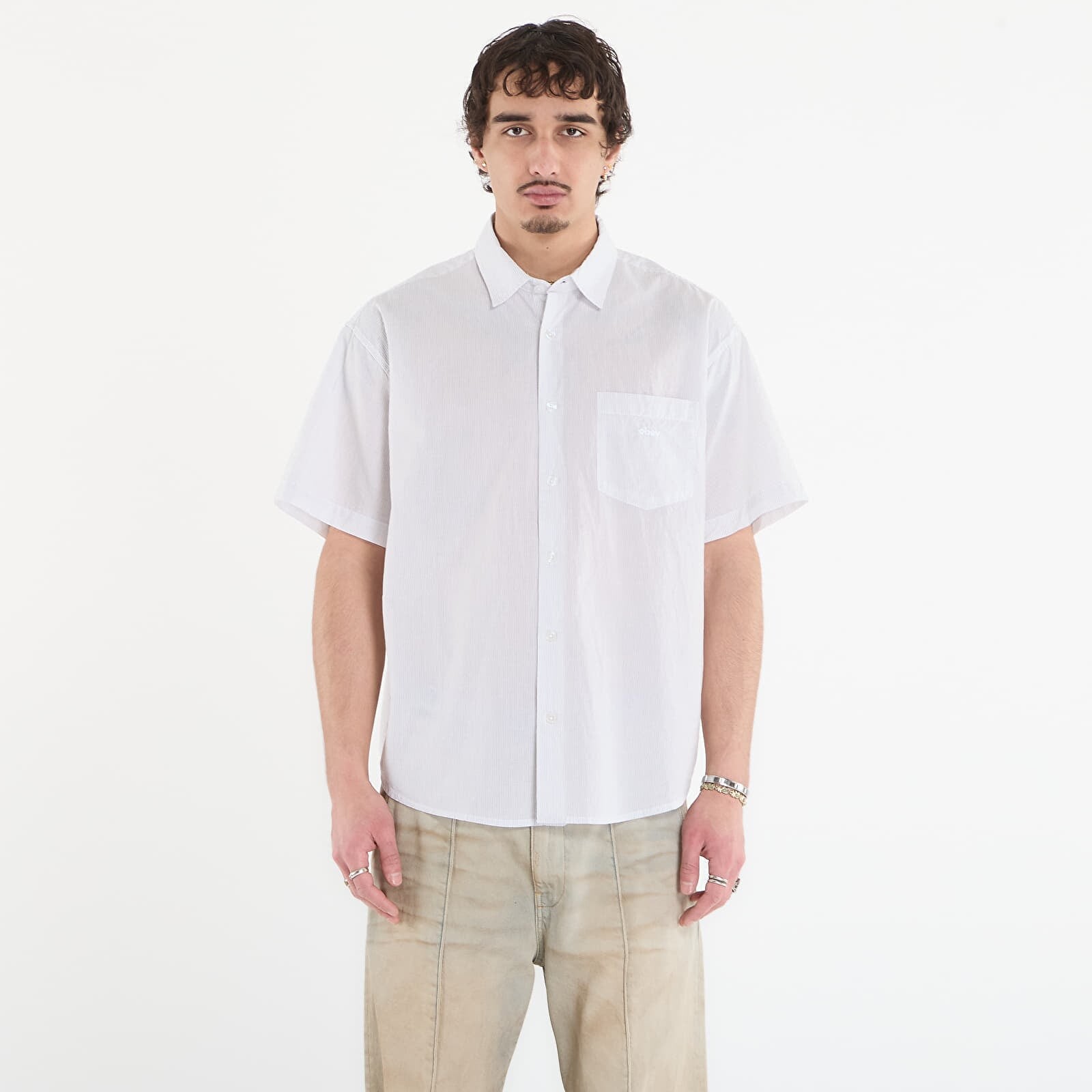 Shirt OBEY Bigwig Jamie Woven White Multi M