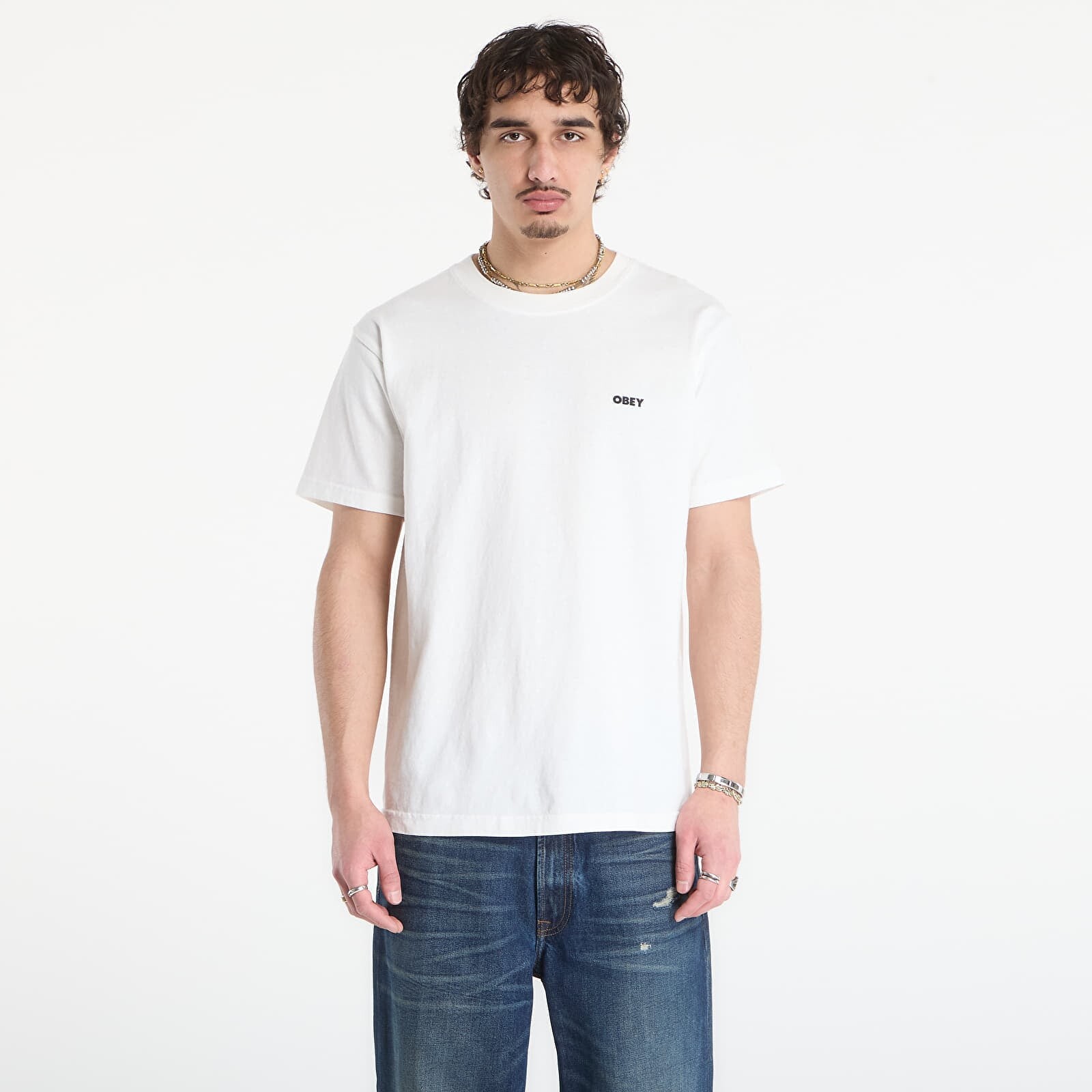 T-shirt OBEY Bold Icon Face Pigment Vintage White M