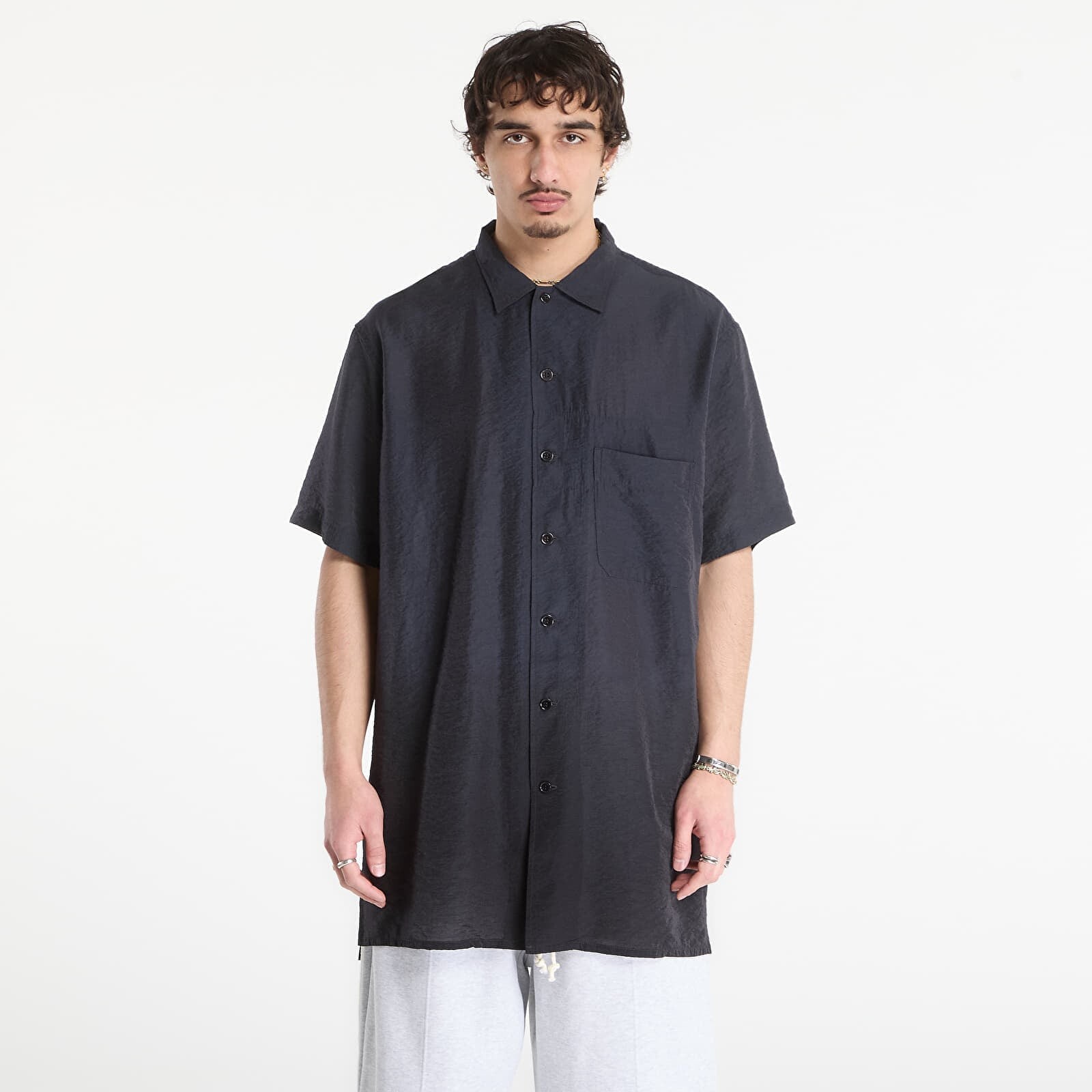 Shirt Y-3 Dip Dye Short Sleeve Long Shirt Black/ Chalk Pearl XL