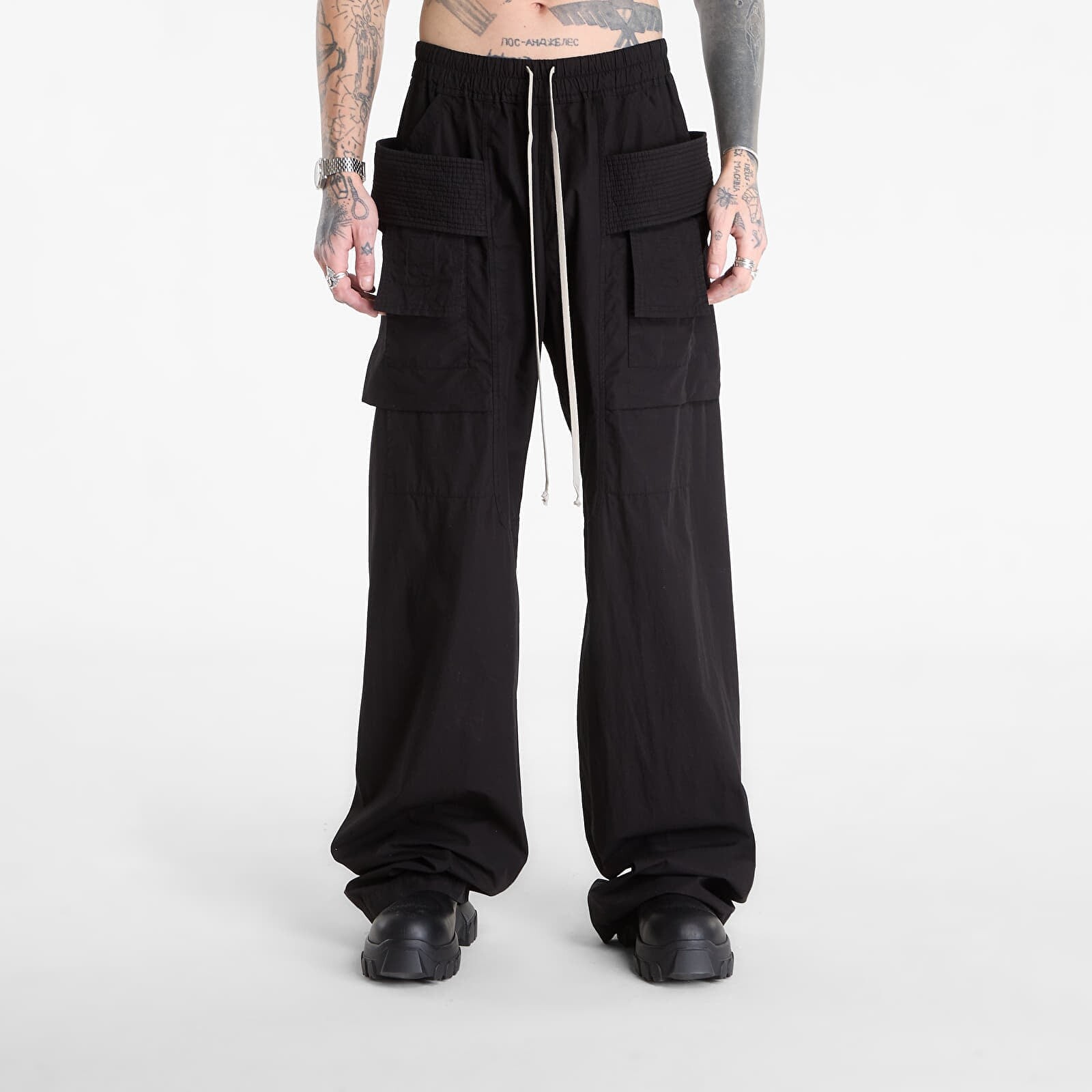 Pants Rick Owens DRKSHDW Creatch Wide Cargo Drawstring Pants Black M