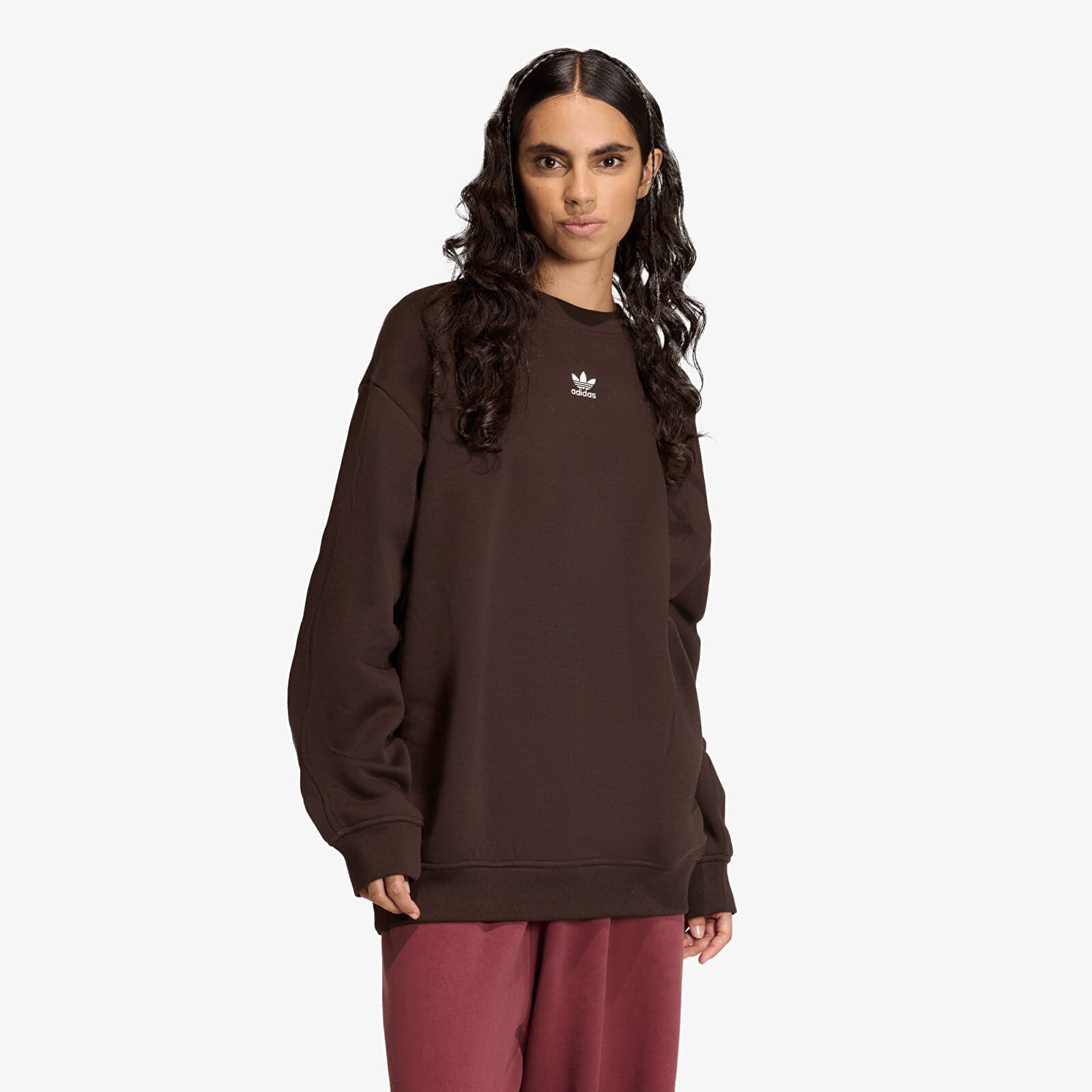 Sweatshirt adidas Essentials Crew Fleece Oversized Aurora Coffee XS