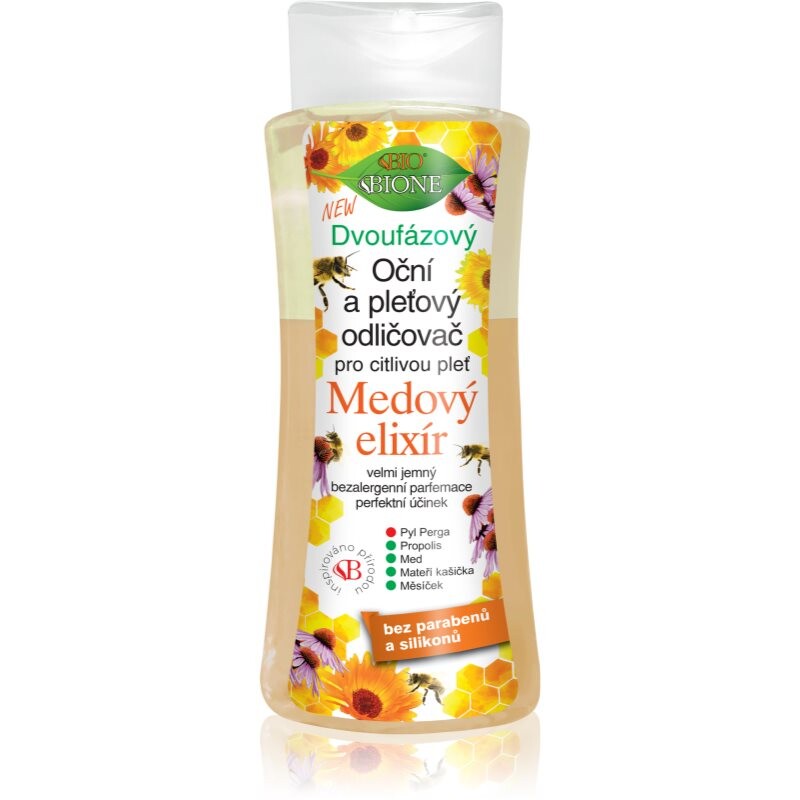 Bione Cosmetics Honey Elixir bi-phase makeup remover for face and eyes 255 ml