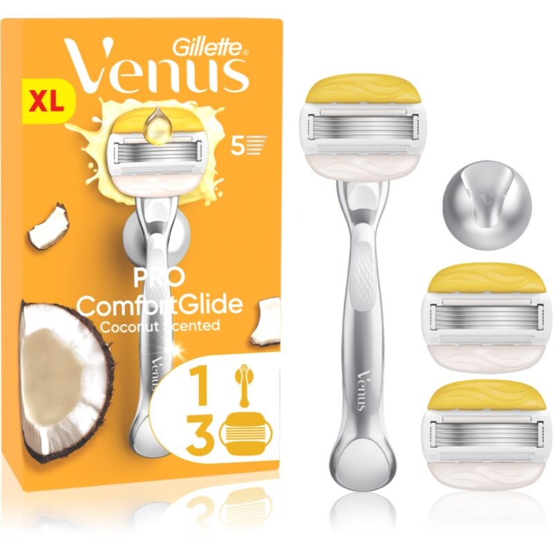 Gillette Venus PRO ComfortGlide Coconut women’s shaver with a shower bracket + replacement blades 5 pc