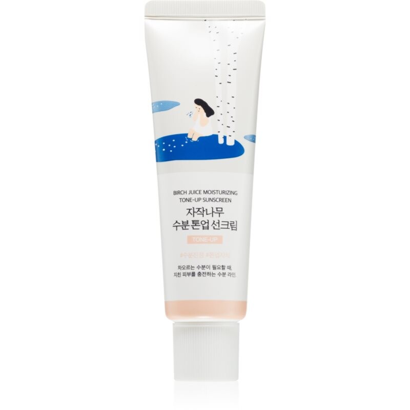 ROUND LAB Birch Juice Tone-up Sunscreen toning sun fluid for radiance and hydration SPF 50+ 50 ml