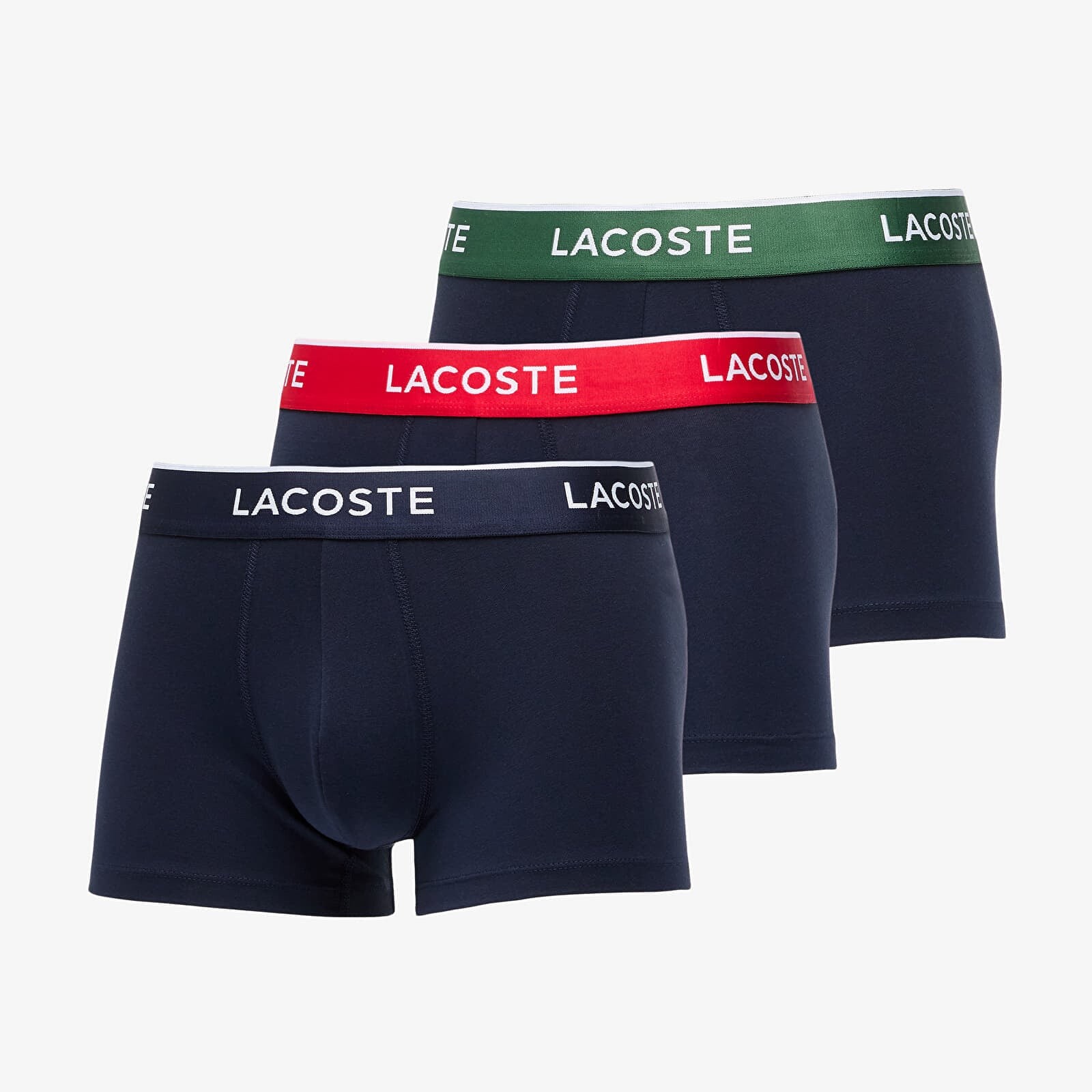 LACOSTE Trunk 3-Pack Navy Blue/ Green/ Red/ Navy XL