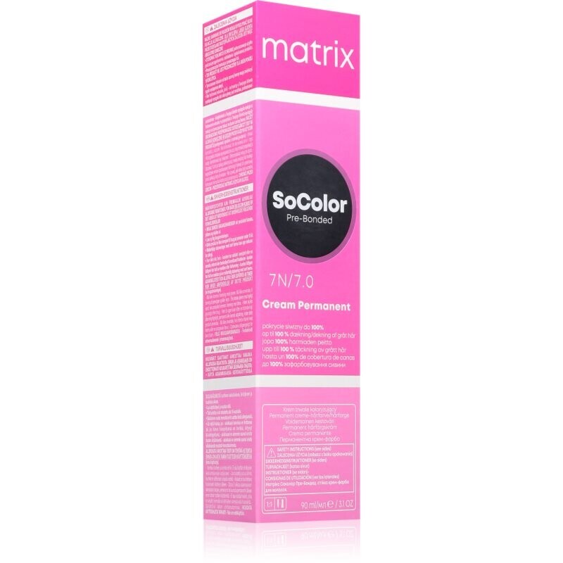 Matrix SoColor Pre-Bonded permanent hair dye to cover greys shade 7N 90 ml
