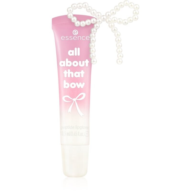 essence All About That Bow lip gloss with peptides shade 01 Kiss 'n Bow 13.5 ml