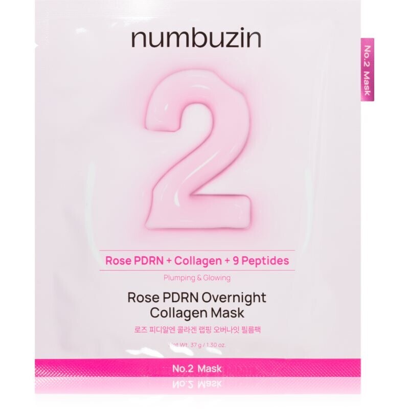 Numbuzin No. 2 Rose PDRN OverNight Collagen Mask deep nourishing mask night 4 pc