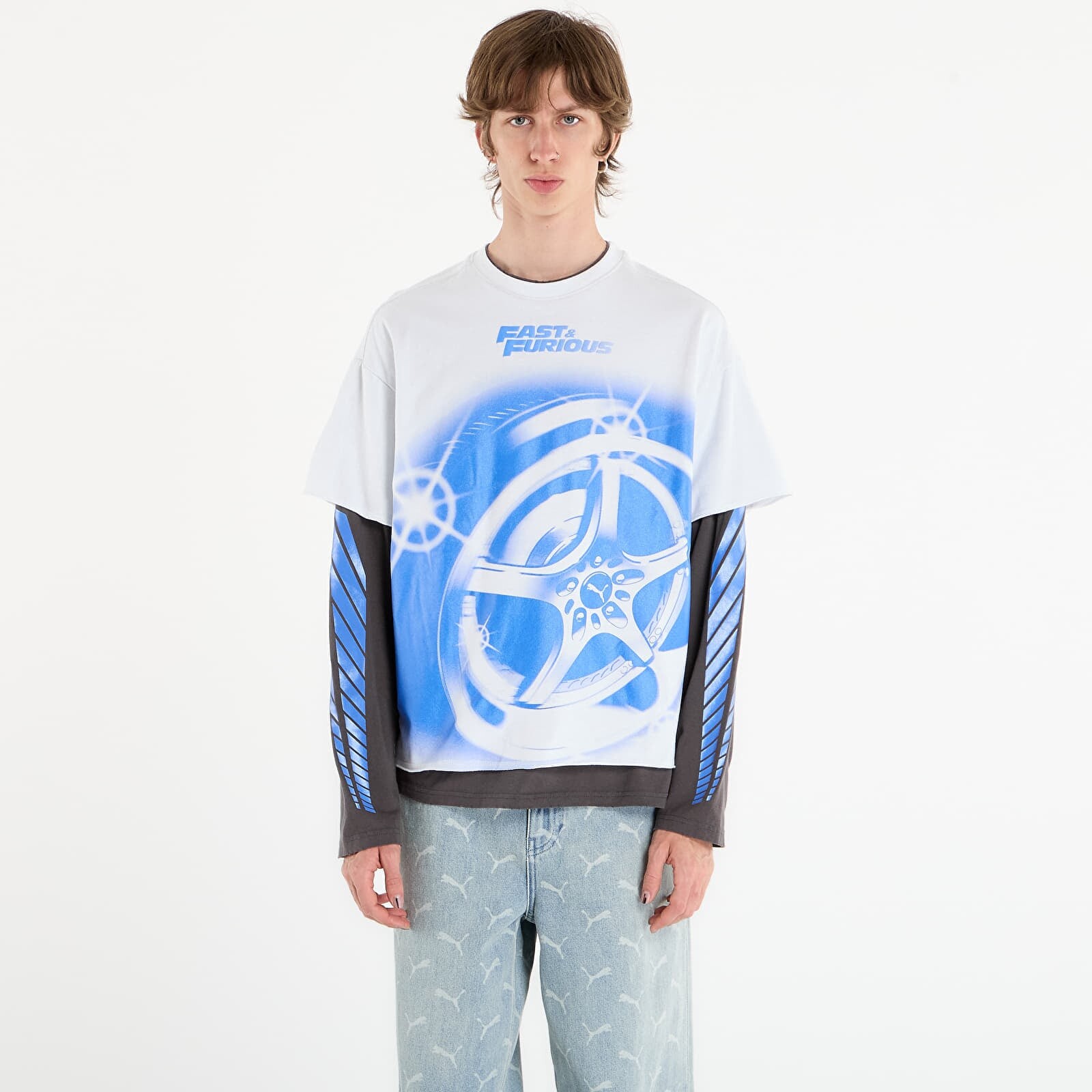 T-shirt Puma x Fast & Furious Ls Tee Puma White/ Dusky Gray S