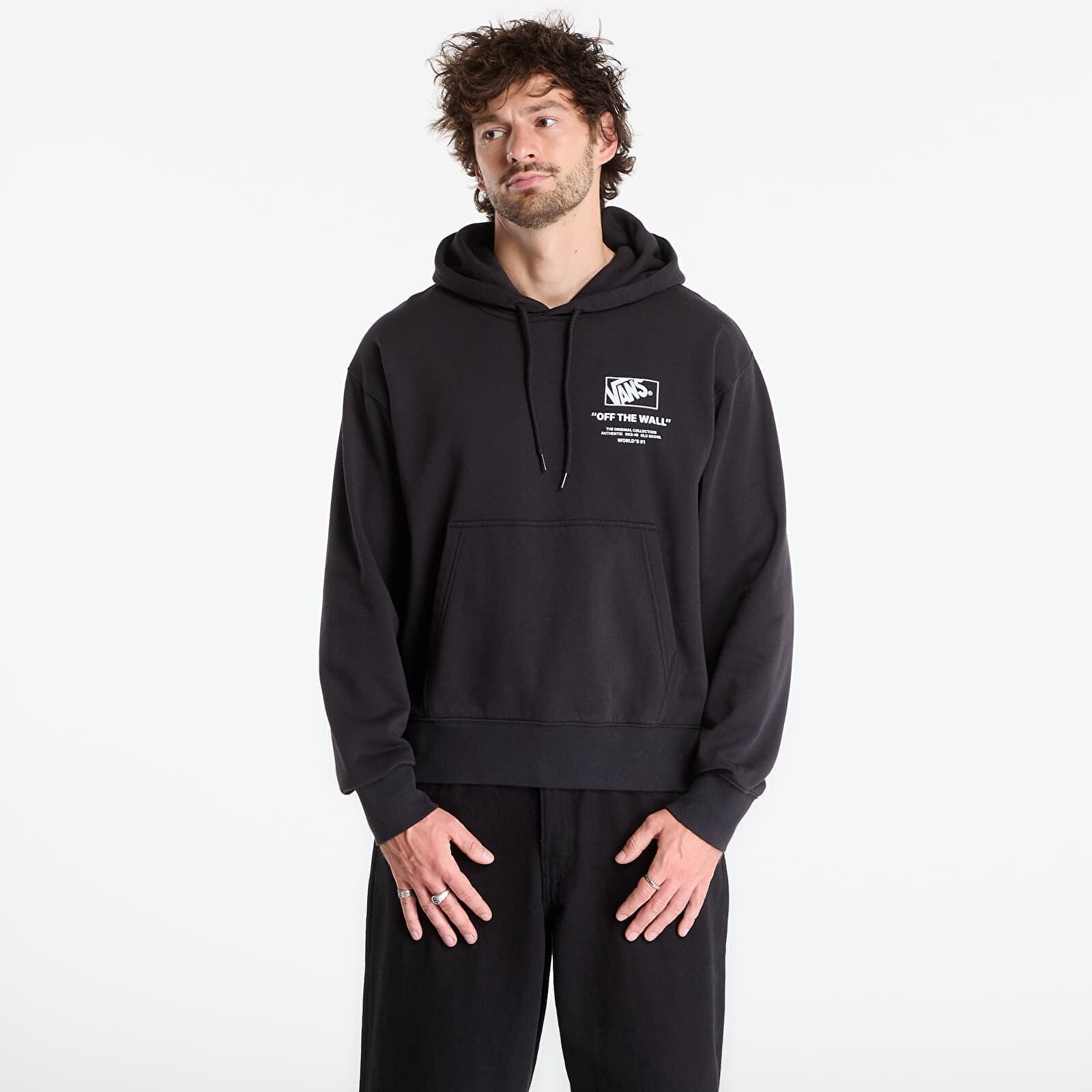 Sweatshirt Vans Stacked Hi Pullover Black/ White XL