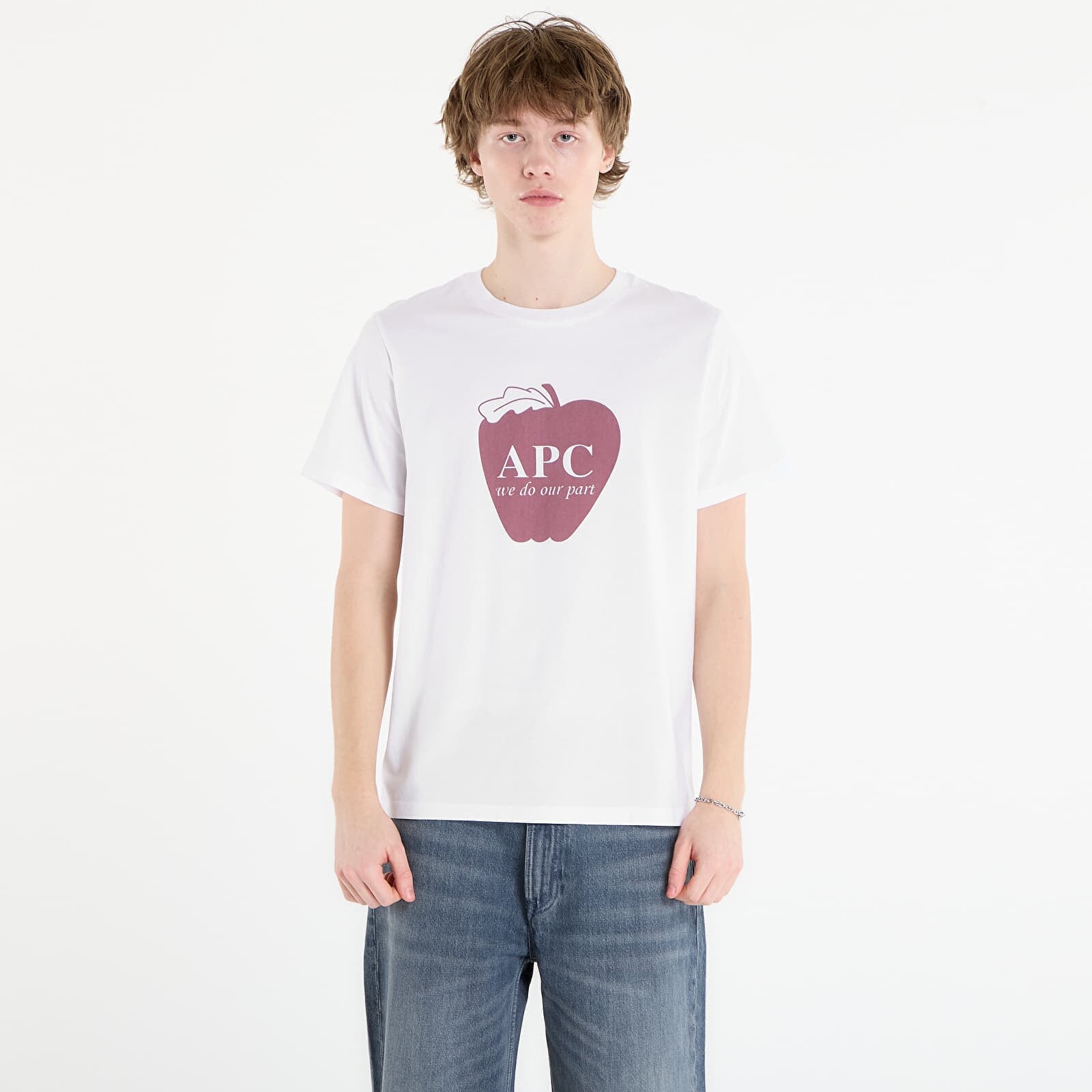 T-shirt A.P.C. Short-Sleeved Apple T-Shirt White XXL