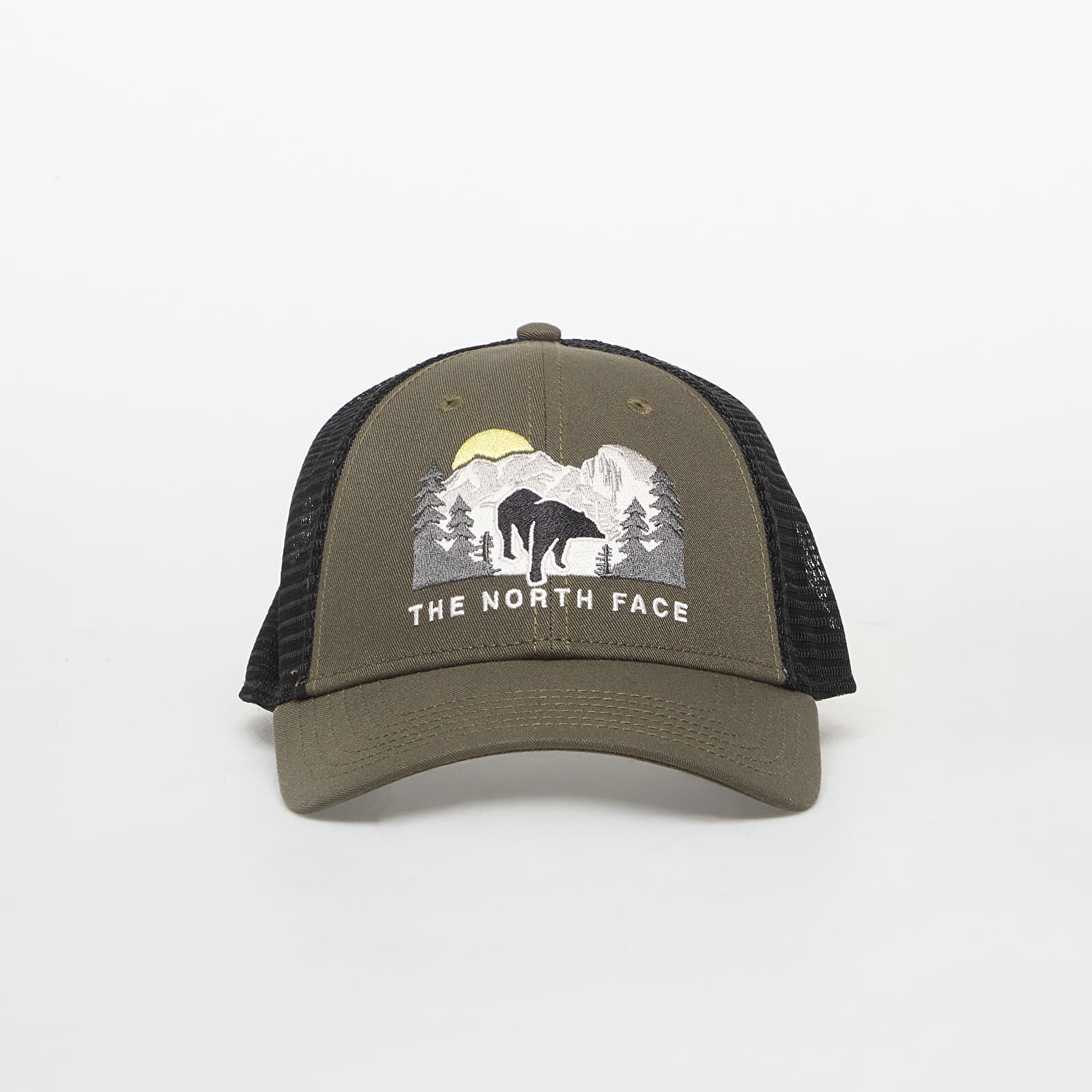 The North Face Embroidered Mudder Trucker Cap New Taupe Green/ Bear Graphic Universal