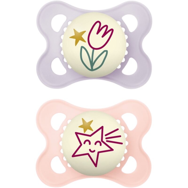 MAM Original Night 0m+ dummy Purple/ Pink 2 pc