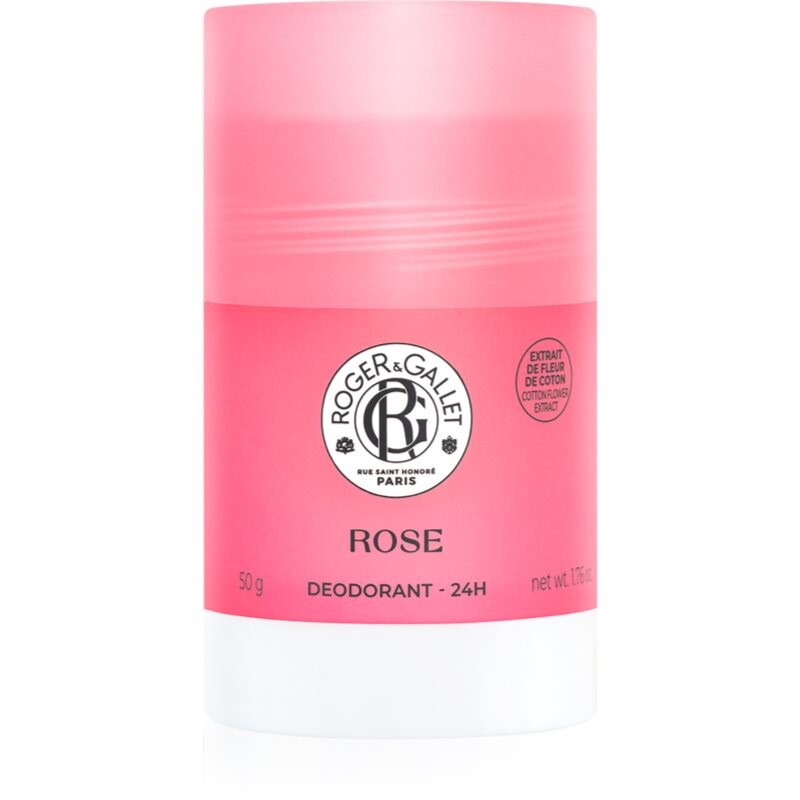 Roger & Gallet Rose aluminium-free deodorant stick with 24-hour protection for women 50 g