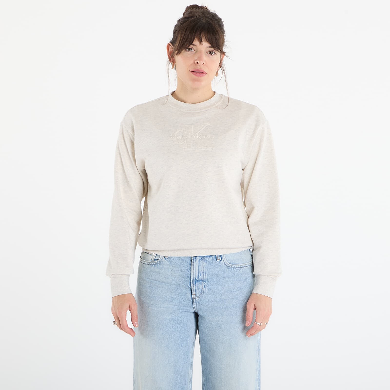 Sweatshirt Calvin Klein Jeans Ls Embossed Monologo Terry Crewneck ? M