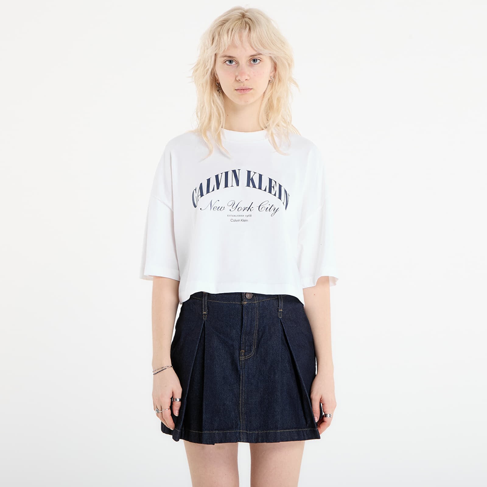 T-shirt Calvin Klein Jeans Ss Cropped Boxy Heri Tee White L