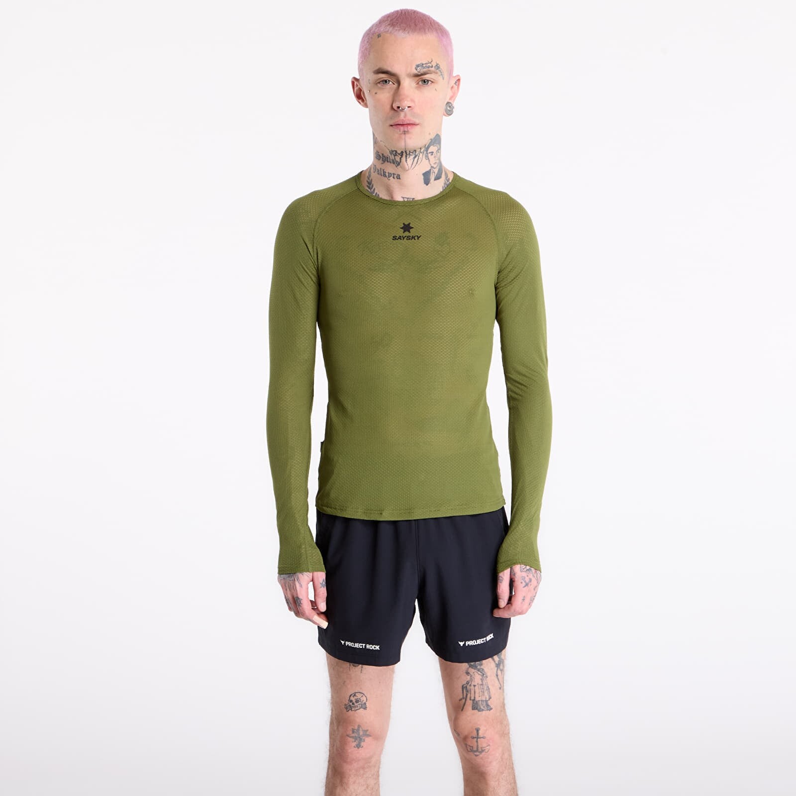 T-shirt SAYSKY Mesh Base Layer Long Sleeve Green XL