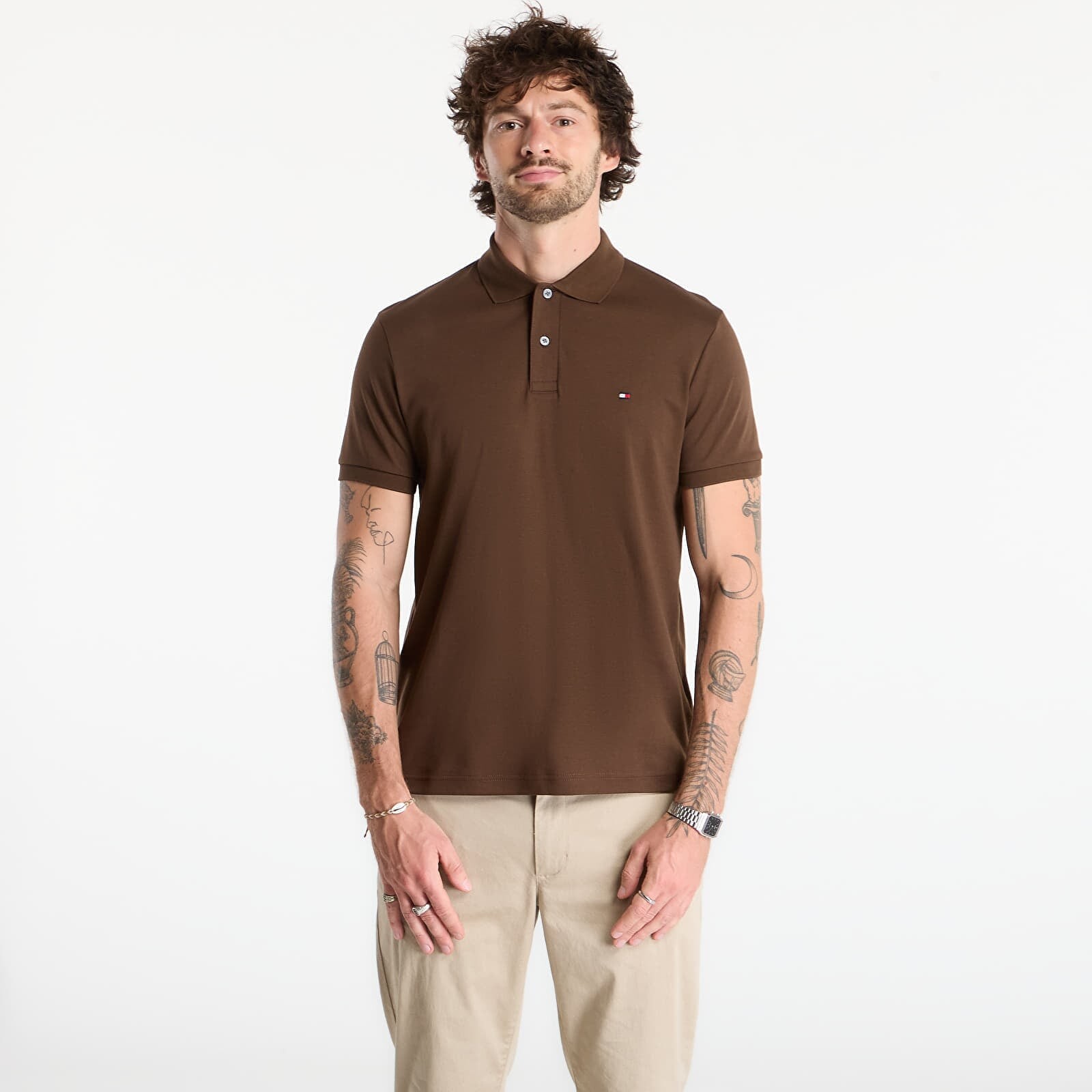 T-shirt Tommy Hilfiger Liquid Cotton Reg Seasonal Polo Legacy Brown XL