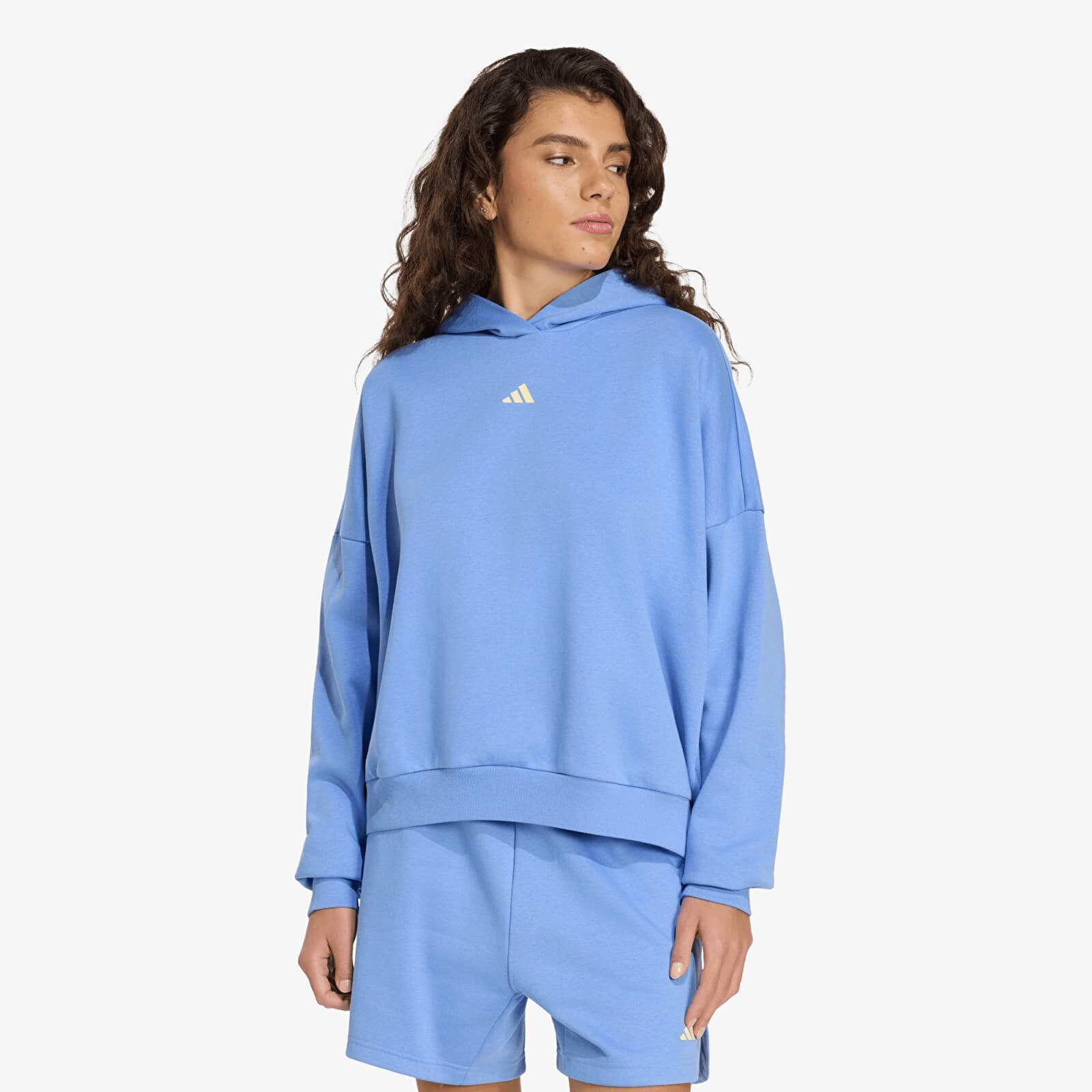 Sweatshirt adidas W 3Ss Fl Hd2 Blue Fushion XS