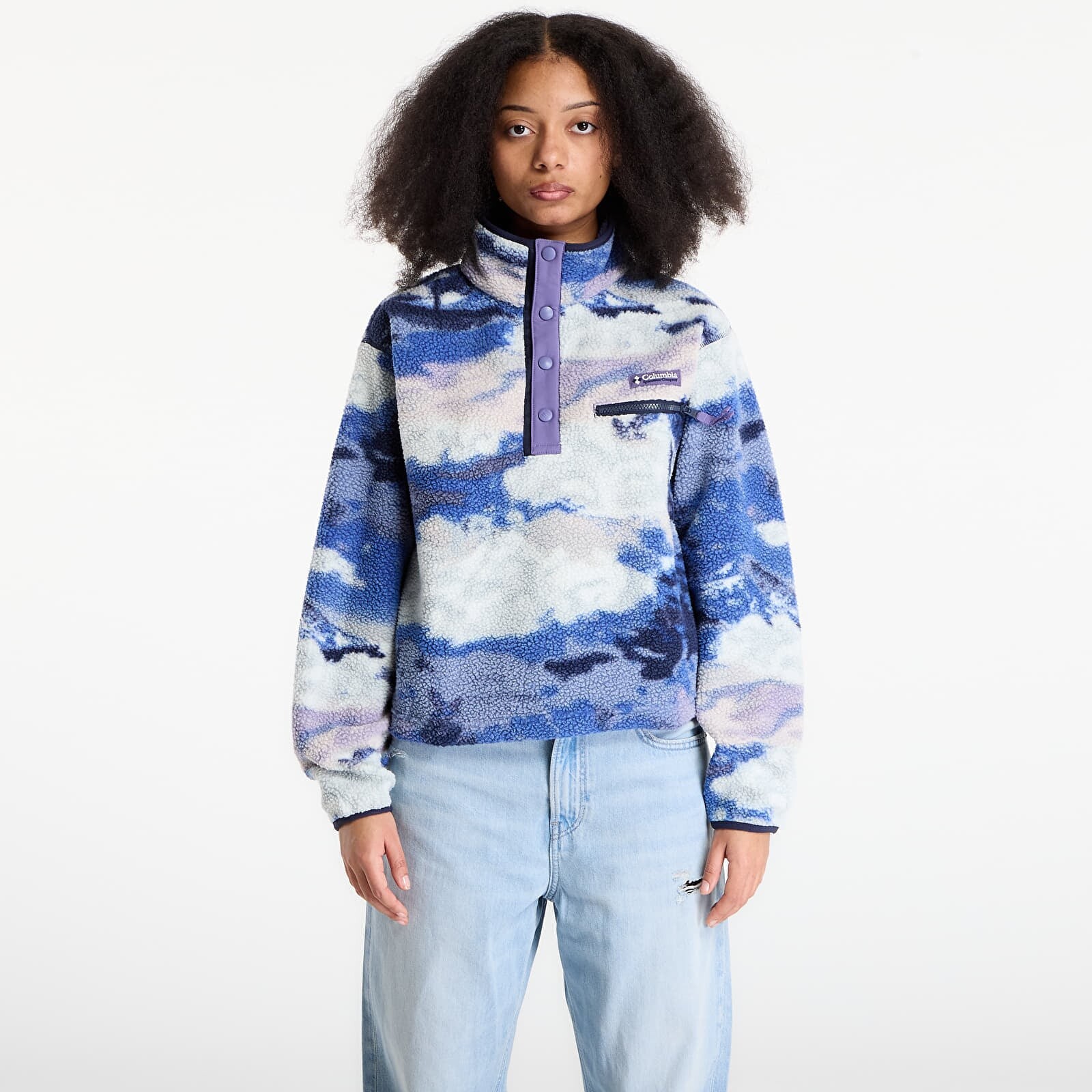 Jacket Columbia Helvetia™ II Cropped Sherpa Half Snap Fleece With Print Nocturnal/ Dreaming M