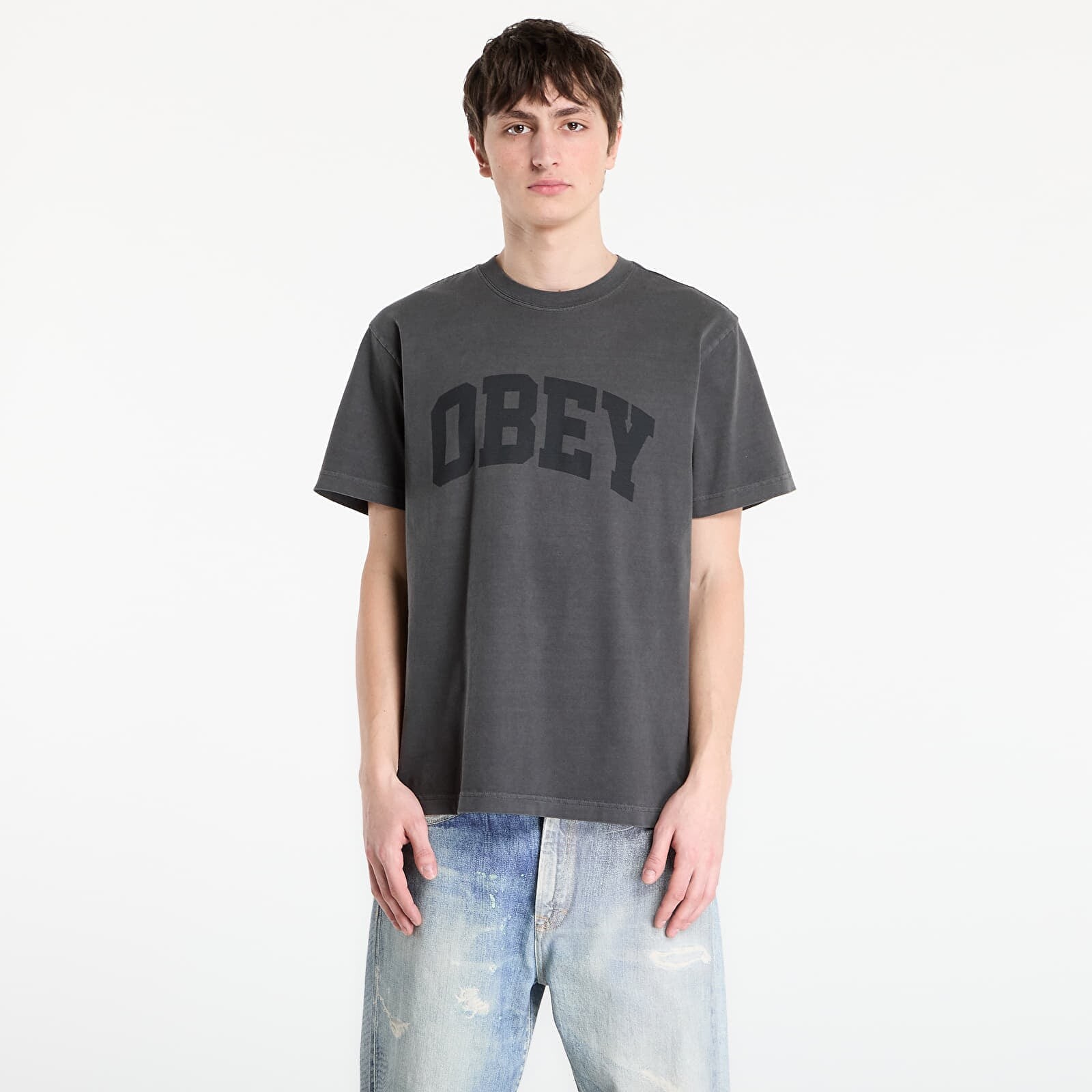 T-shirt OBEY Collegiate Pigment Tee Pigment Stretch Limo M