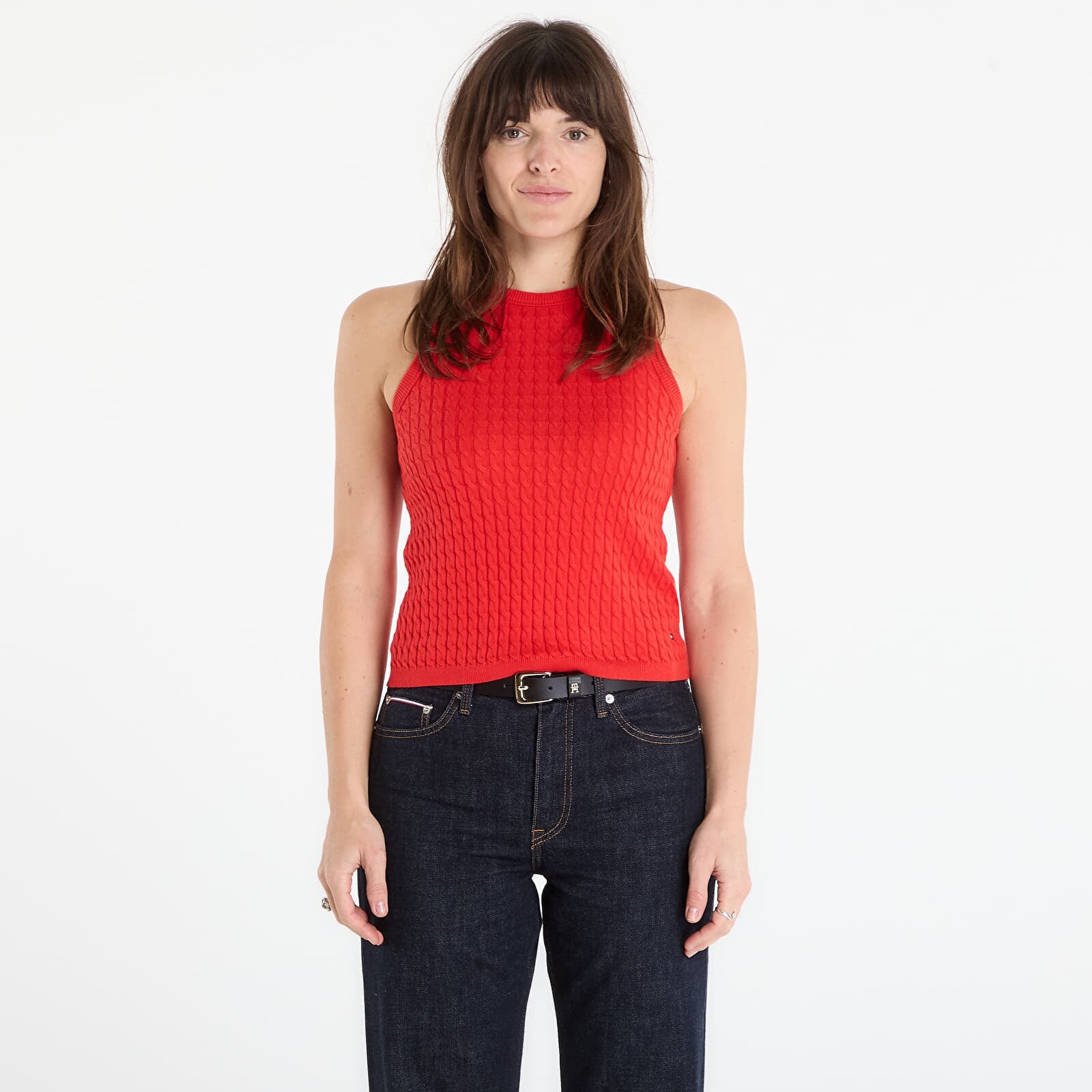 Sweatshirt Tommy Hilfiger Co Cable Fine Gg Sl Slim Swt ? L