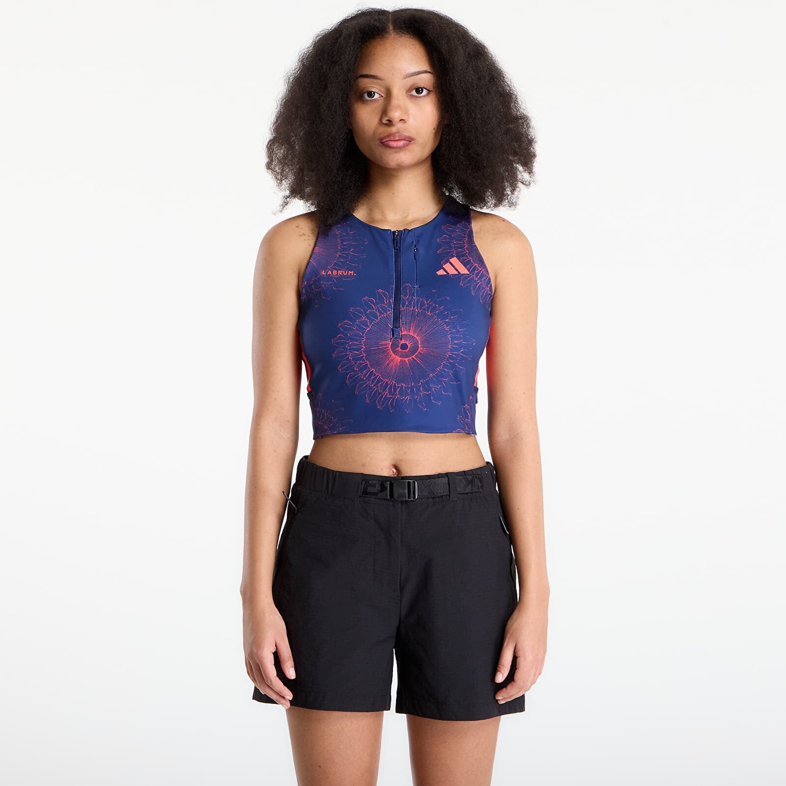Top adidas Labrum Crop W Dark Blue/ Lucid Red M