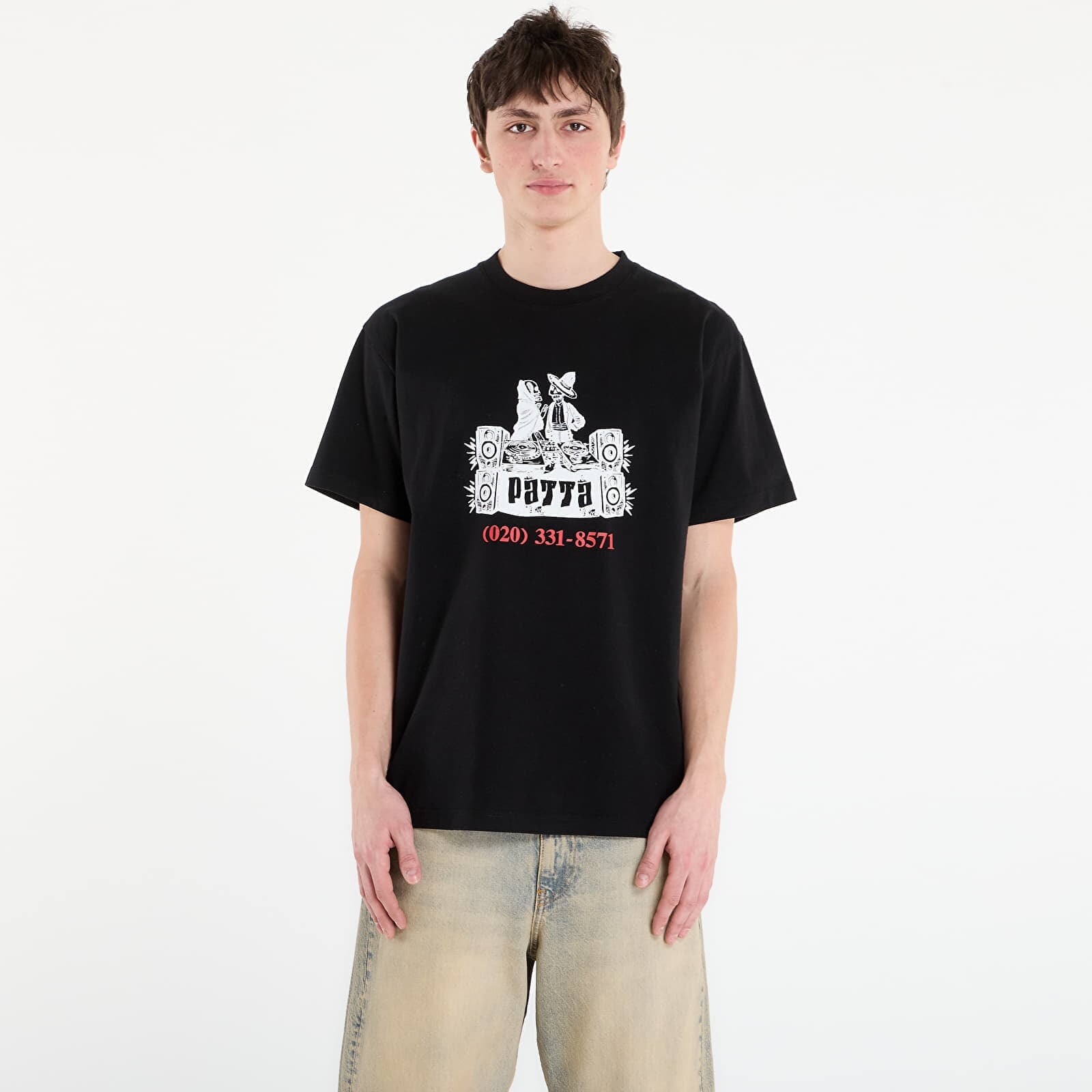 T-shirt Patta DJ Skully T-Shirt UNISEX Black M