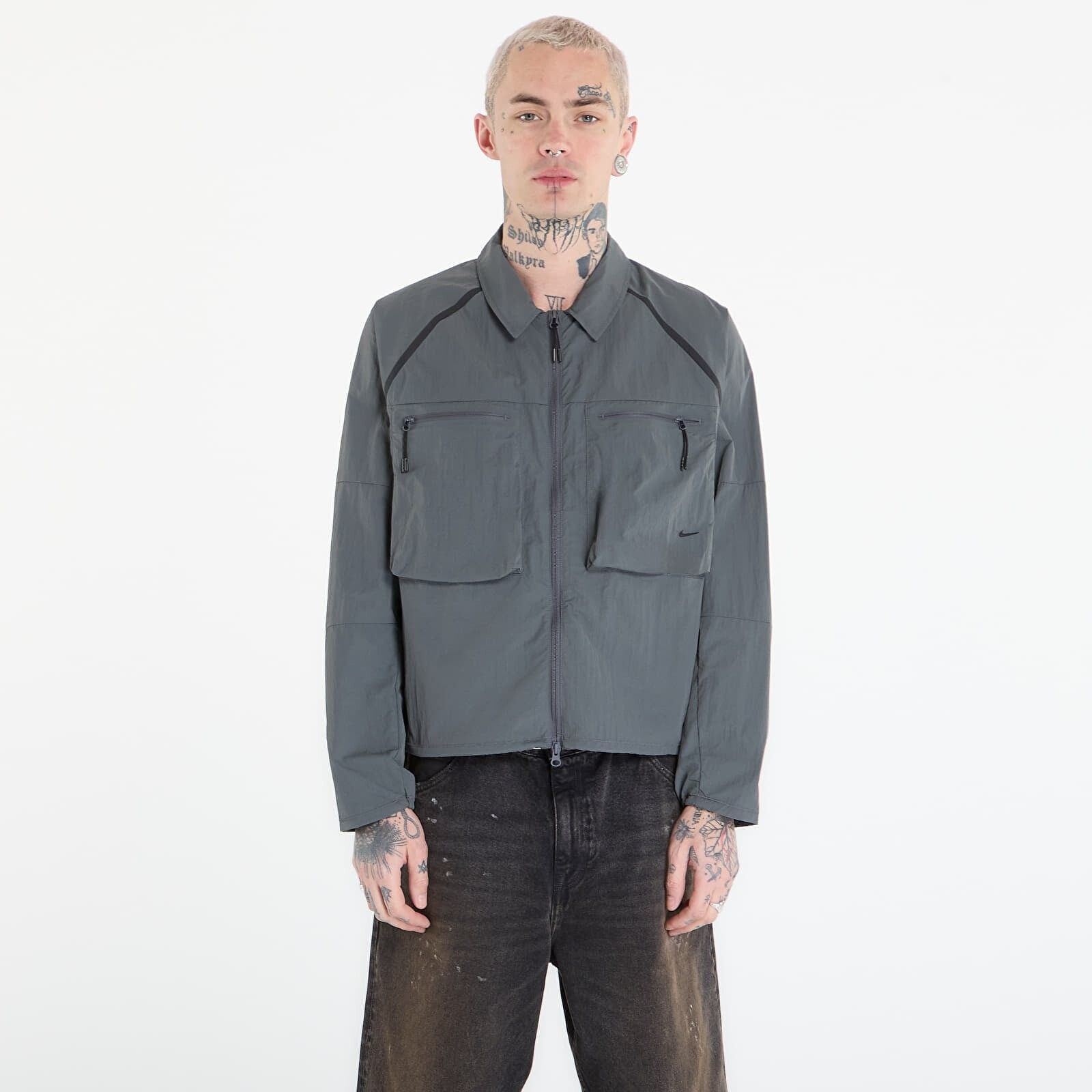 Shirt Nike Tech Men's Long-Sleeve Utility Shirt Iron Grey/ Black S