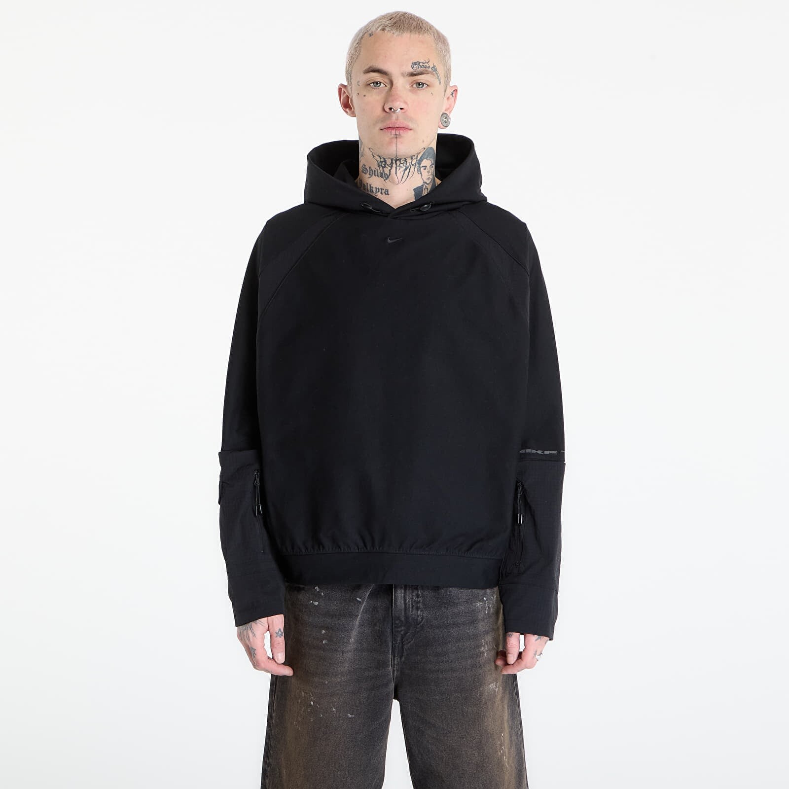 Sweatshirt Nike Tech Men's Dri-FIT Shori Knit Utility Hoodie Black/ Black/ Black L