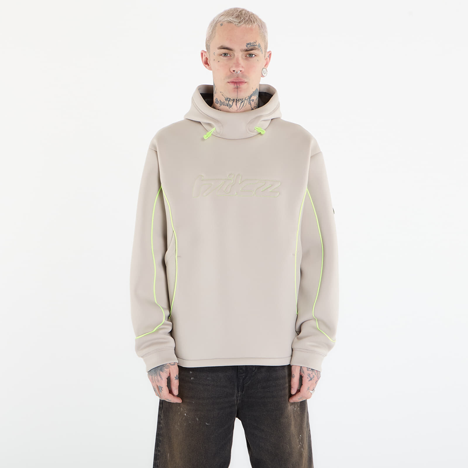 Sweatshirt Nike Project F.R.O.G. Men's Bubble Mesh Pullover Hoodie Cream Ii/ Black/ Volt Ice/ Volt Ice M