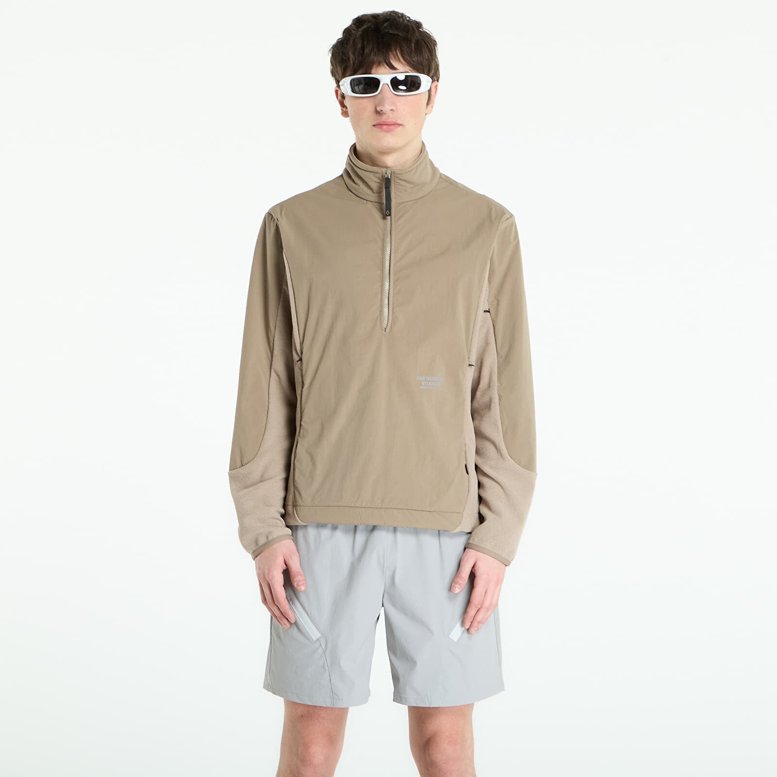 Sweatshirt Pas Normal Studios Off-Race Light Fleece Half-Zip Beige S