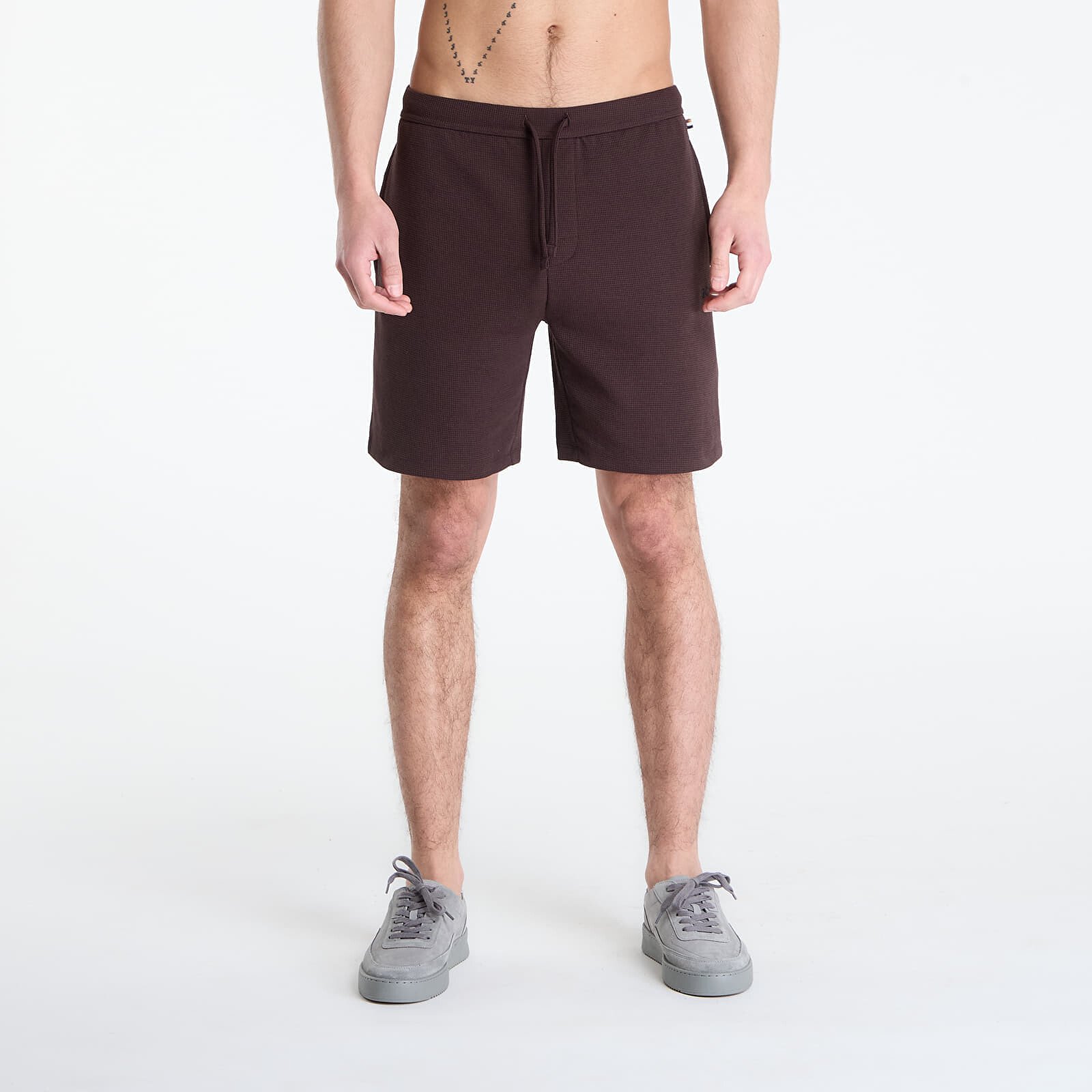 Hugo Boss Pyjama Shorts With Embroidered Logo Dark Brown L