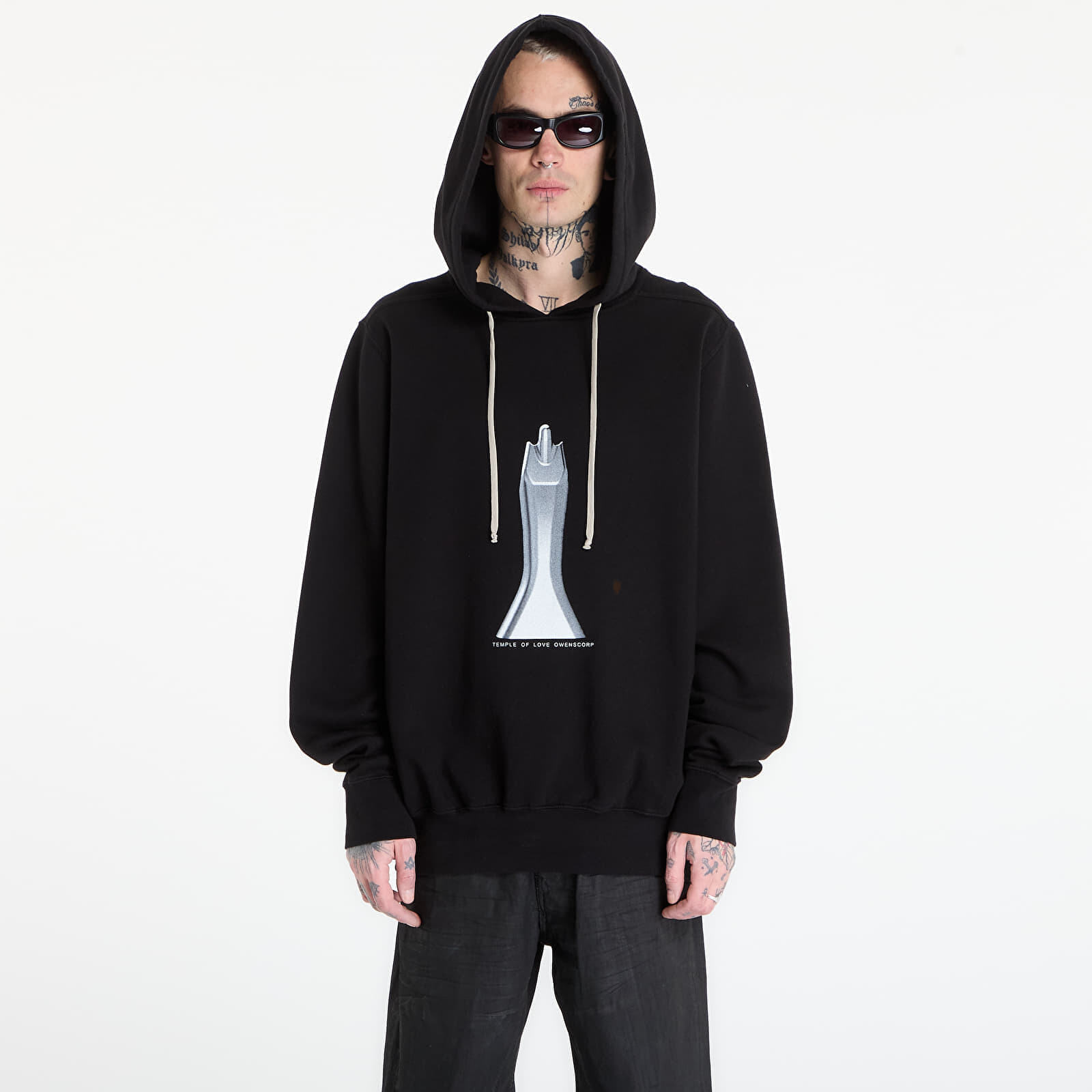Sweatshirt Rick Owens DRKSHDW Oversized Hoodie Black/ Milk L