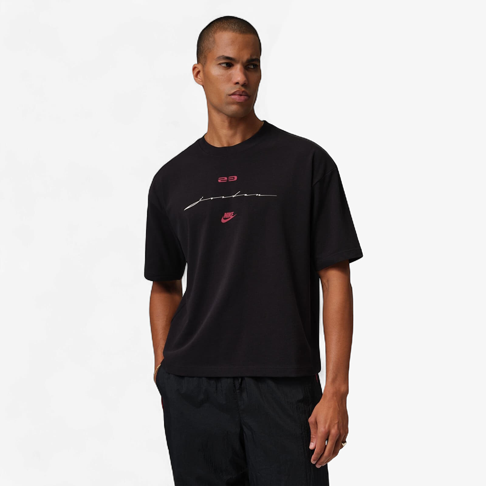 T-shirt Jordan Flight Men's Script T-Shirt Black/ Gym Red XXXL