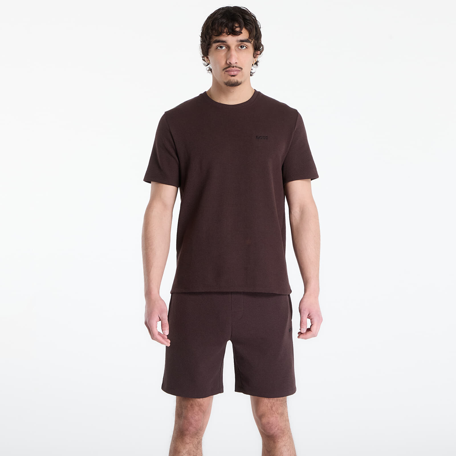 T-shirt Hugo Boss Pyjama T-Shirt With Embroidered Logo Dark Brown S