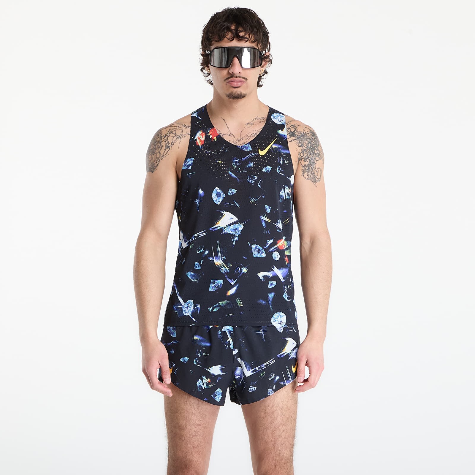 Tank top Nike AeroSwift Glam Men's Dri-FIT ADV Running Singlet Black/ Laser Orange S