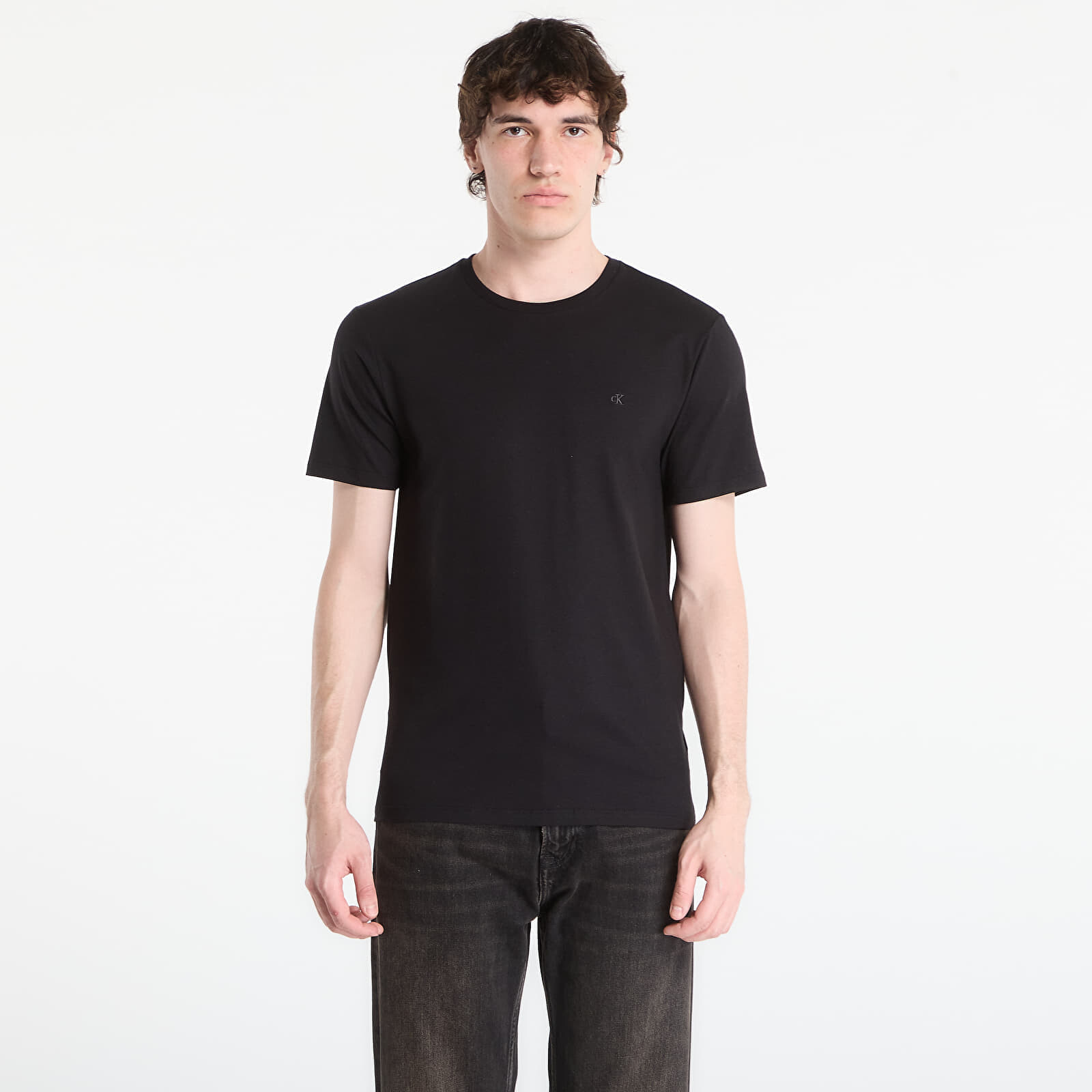 T-shirt Calvin Klein Ss Slim Stretch Cotton Crewneck Tee Black M