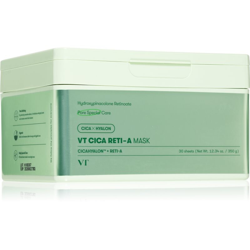 VT Cosmetics Cica Reti-A Mask soothing sheet mask with firming effect large pack 30 pc